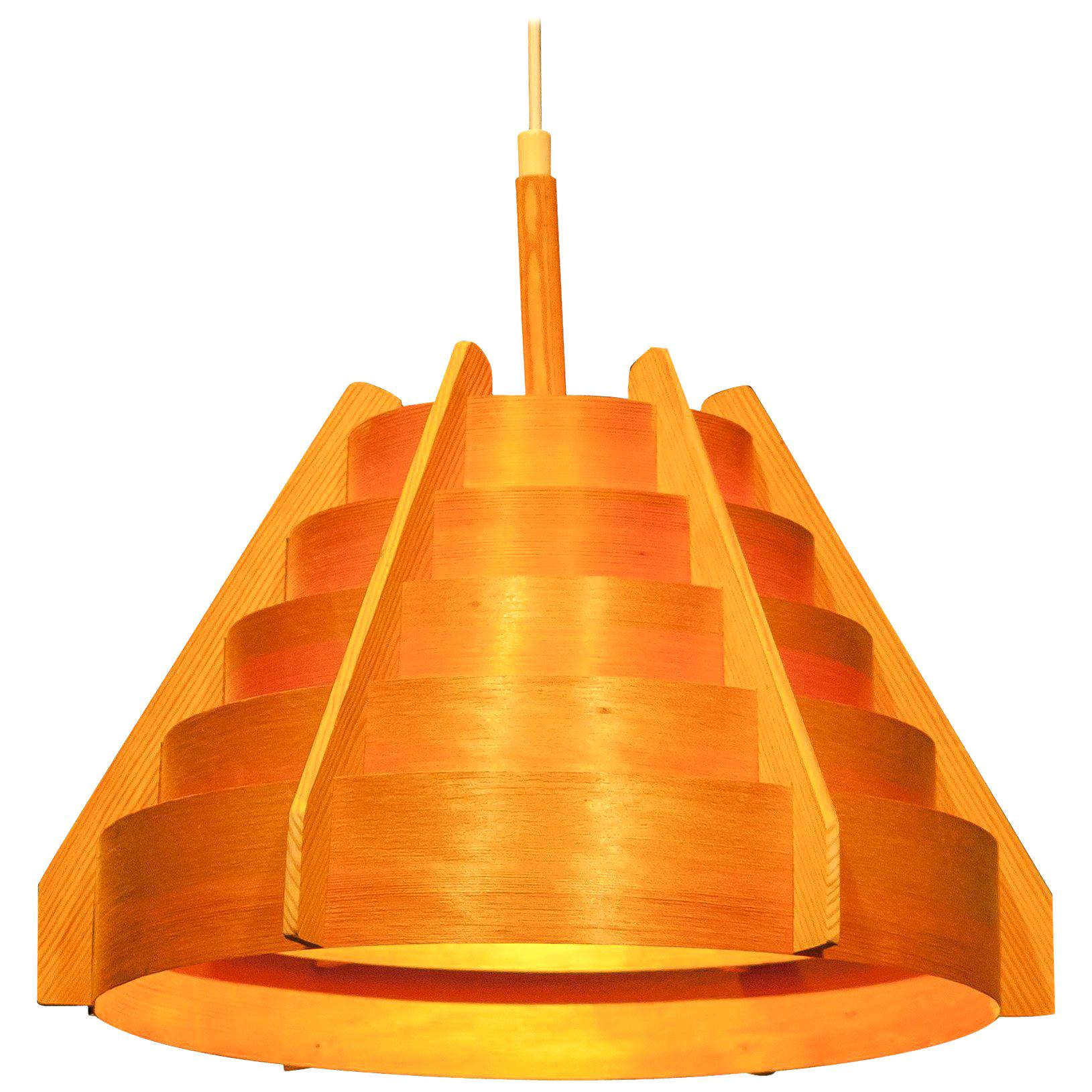 Teak Bentwood Pendant by Hans-Agne Jakobsson for Ellysett, 1960s