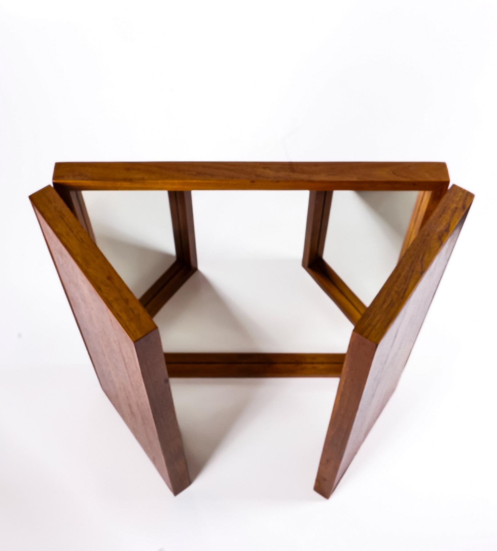 20ième siècle Miroir de courtoisie en teck par Kai Kristiansen pour Aksel Kjersgaard en vente