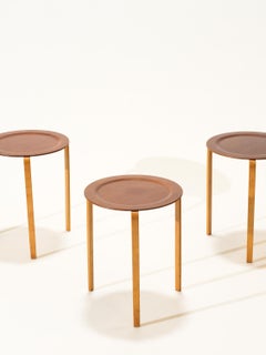 Tables d'appoint empilables en teck et bouleau de Bodafors, Suède, années 1950, lot de 3