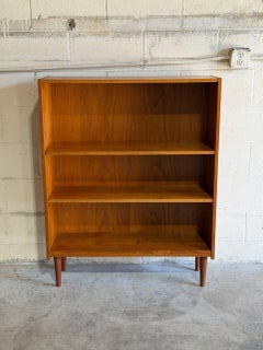 Teak Bookcase Open Storage Shelving Unit Danish Mid-Century Modern 1960s