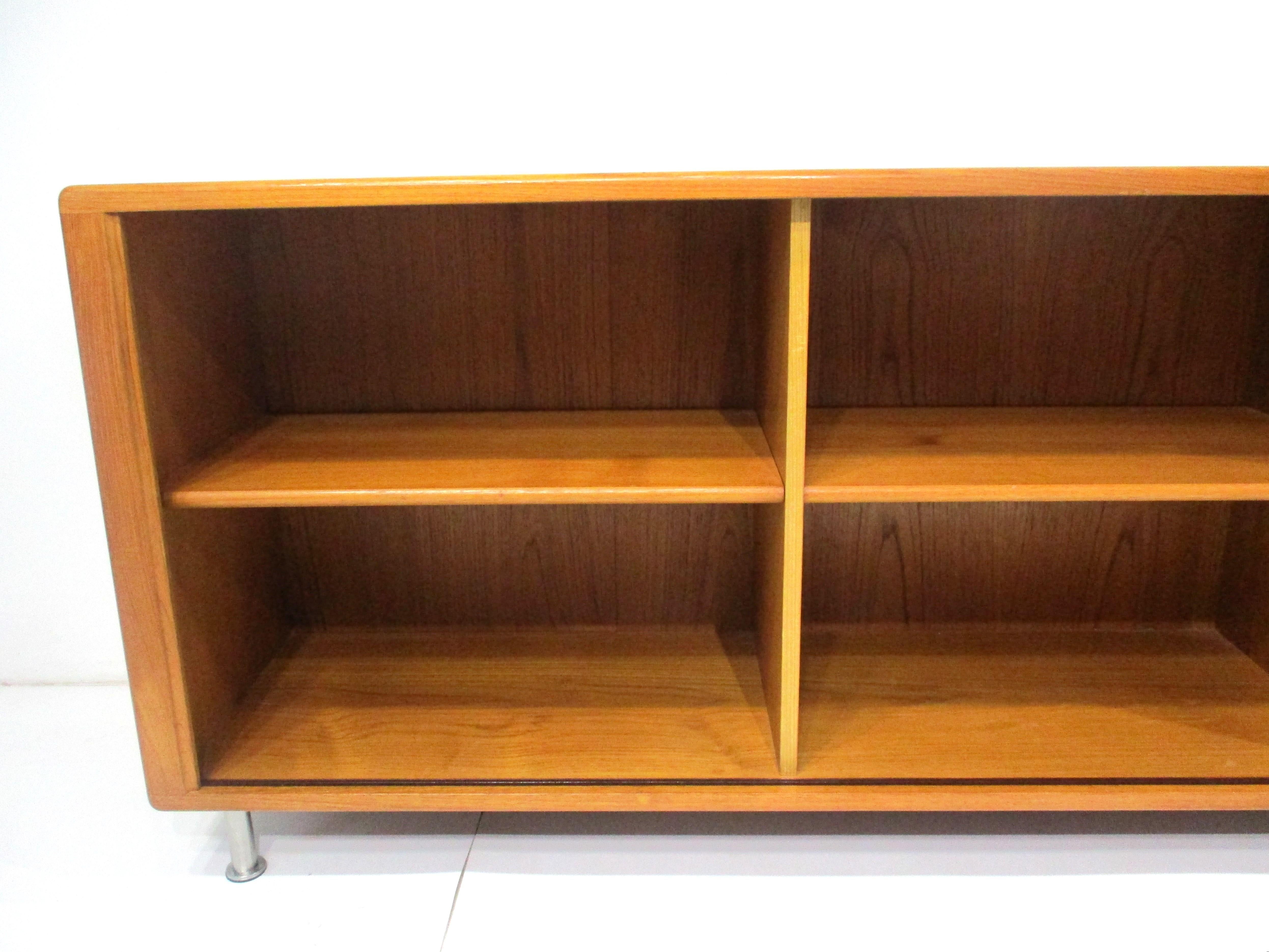 Mid-Century Modern Teak Bookcase / Record Cabinet by H.P. Hansen Denmark 