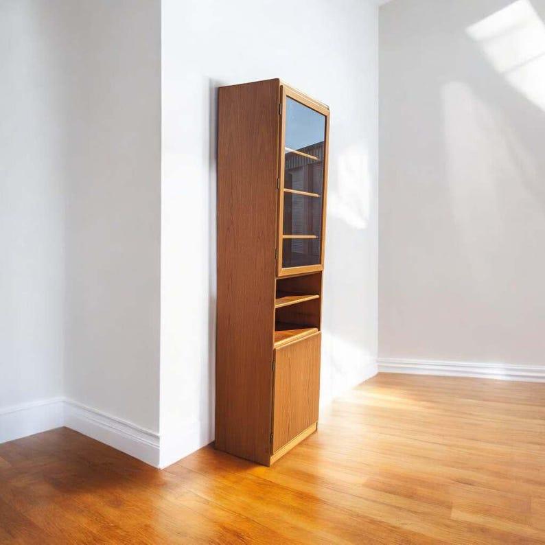 Teak Bookcase, Storage Cabinet, Display, Mid Century, Danish Modern, Vintage, Living Room, Bedroom

Measurements: 23 3/4