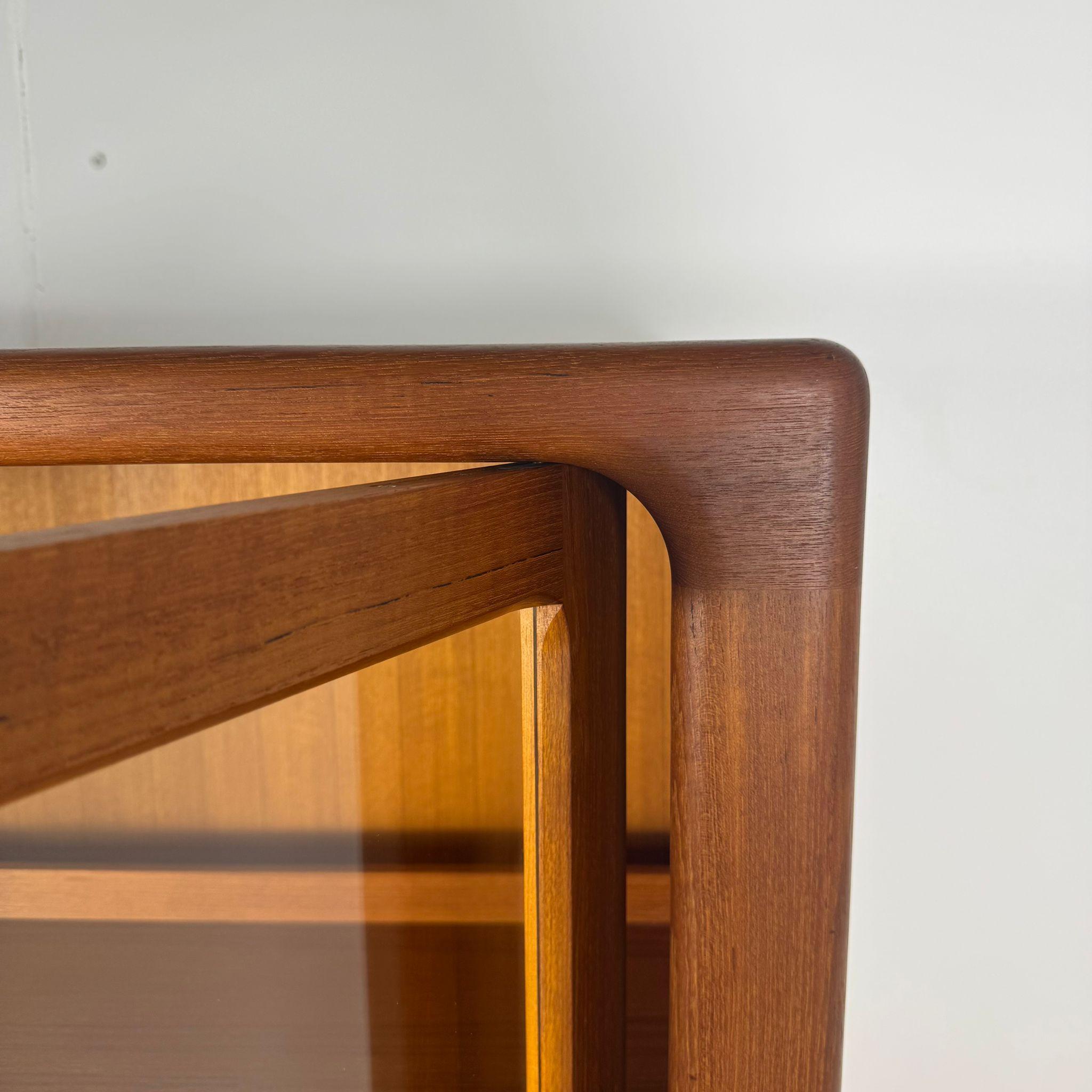 Danish Teak bookcase with glass doors, Denmark 1960s For Sale