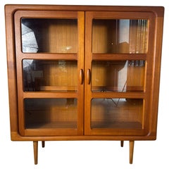 Teak bookcase with glass doors, Denmark 1960s