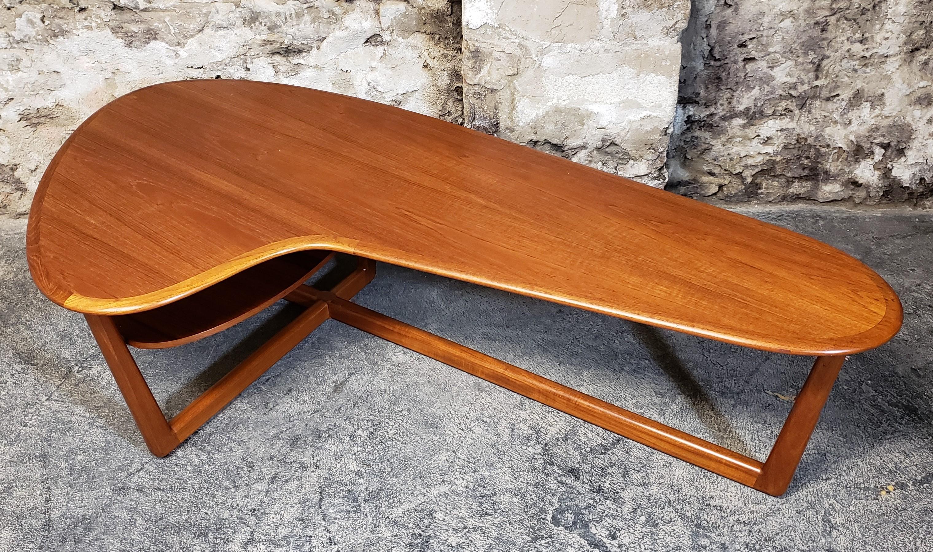 Mid-Century Modern Teak Boomerang Coffee Table