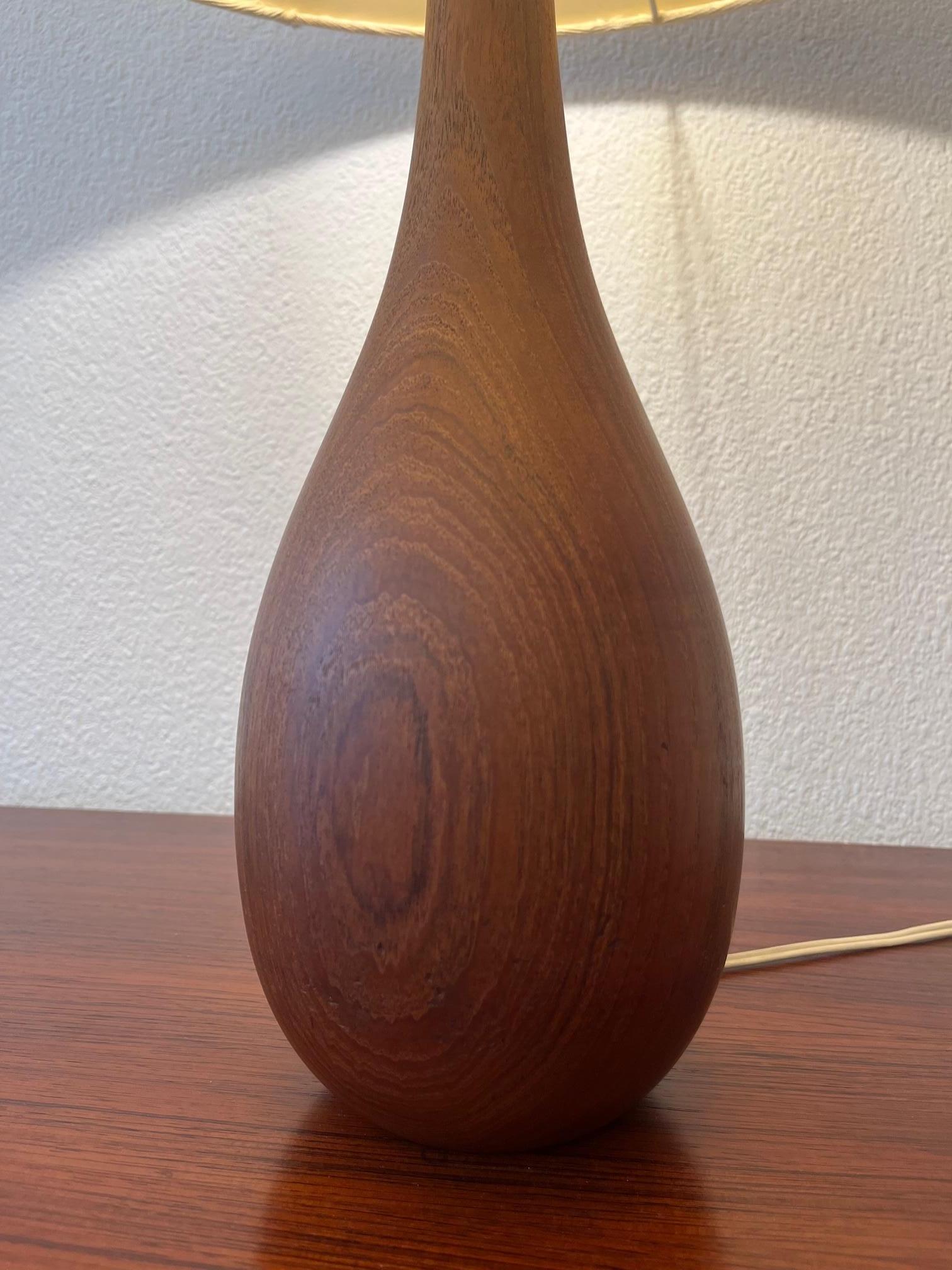 Mid-20th Century Teak Bottle Shape Table Lamp by ESA, Denmark ca. 1960s For Sale
