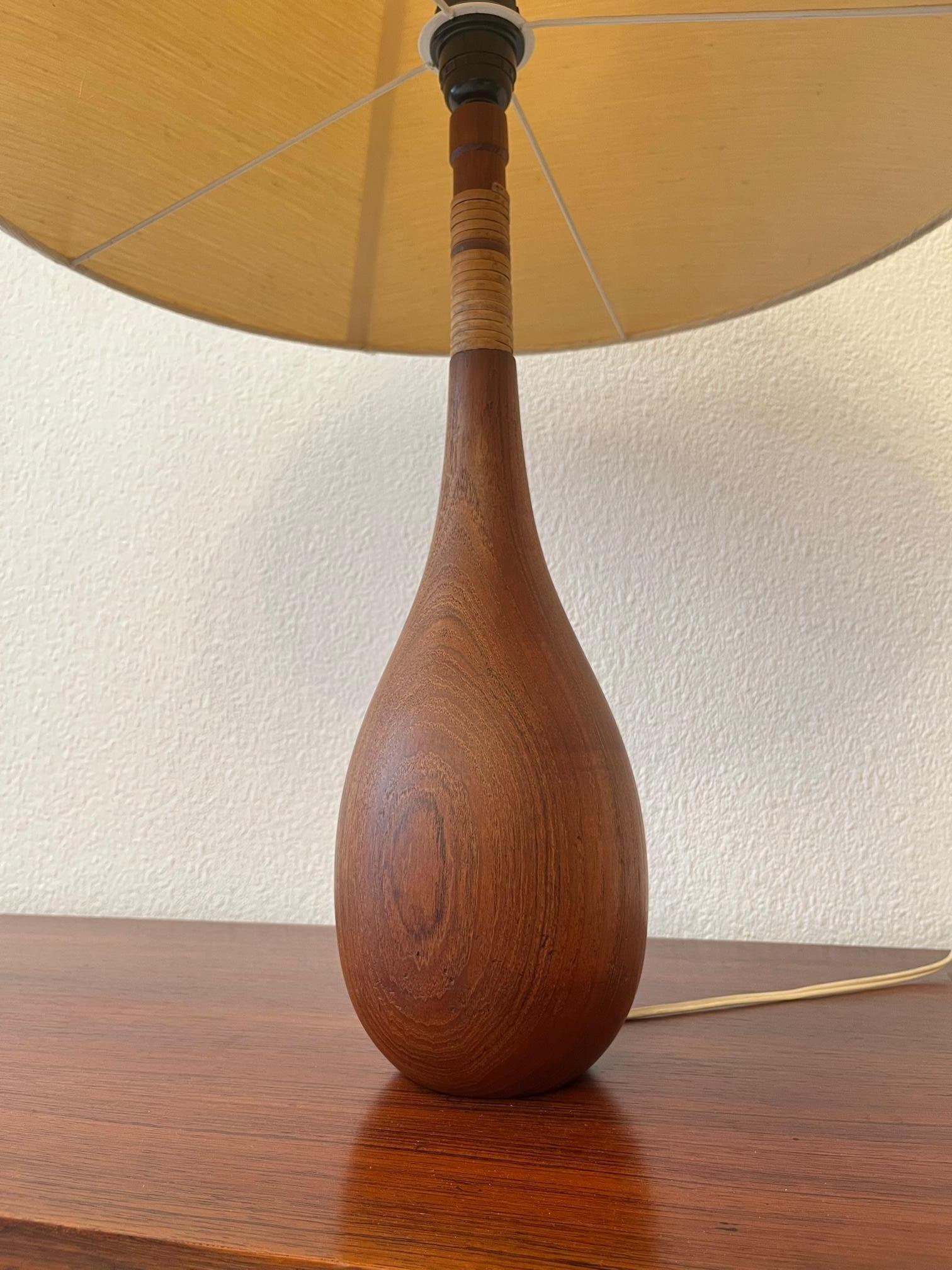 Teak Bottle Shape Table Lamp by ESA, Denmark ca. 1960s For Sale 2