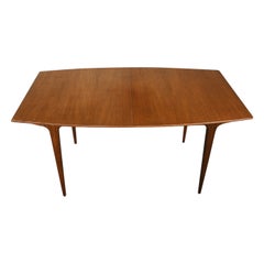 Teak Bow Edge Mid Century Butterfly Leaf Dining Table by a.h. McIntosh