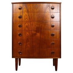 Teak Bow Front Danish Modern Dresser