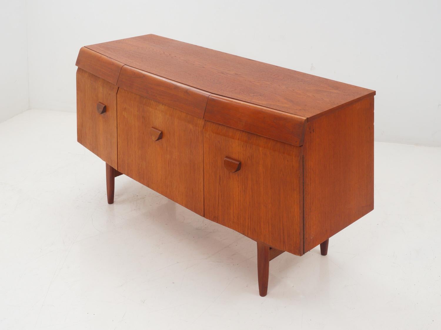 Mid-Century Modern Teak Bow Front Sideboard, 1960s For Sale