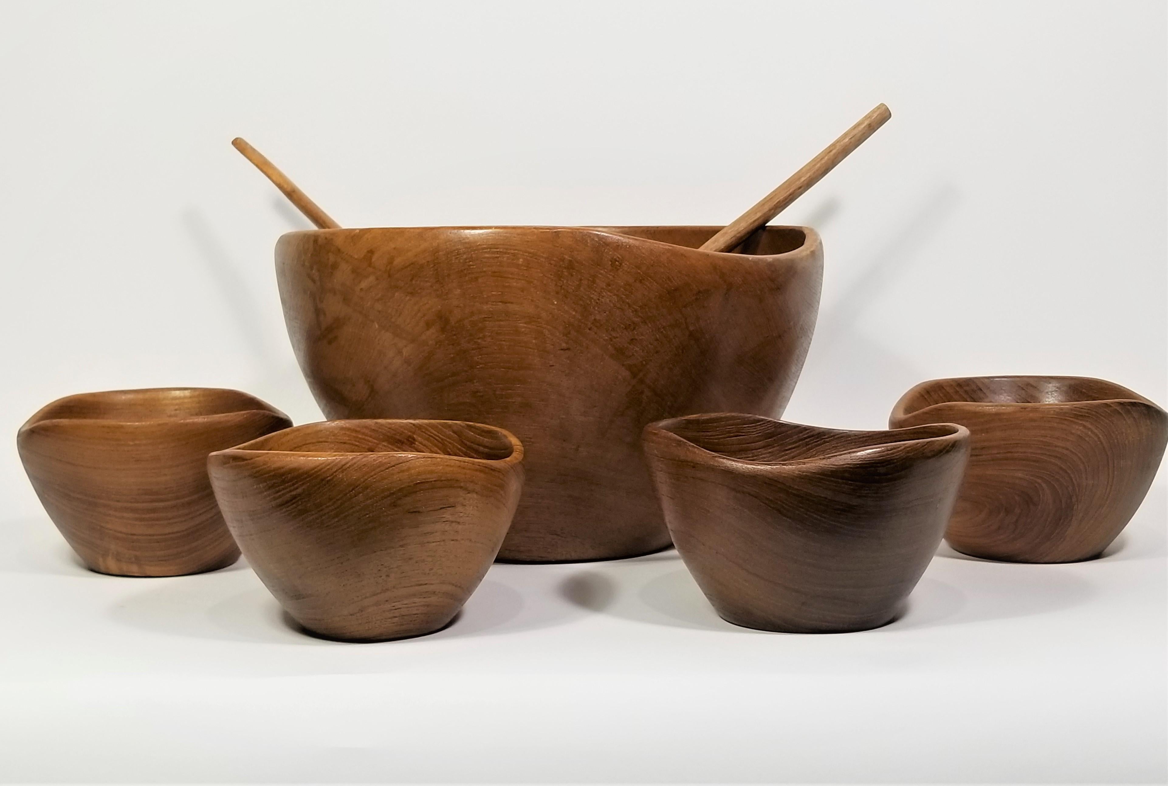 Scandinavian Modern Teak Bowl Set Mid Century 1960s  For Sale