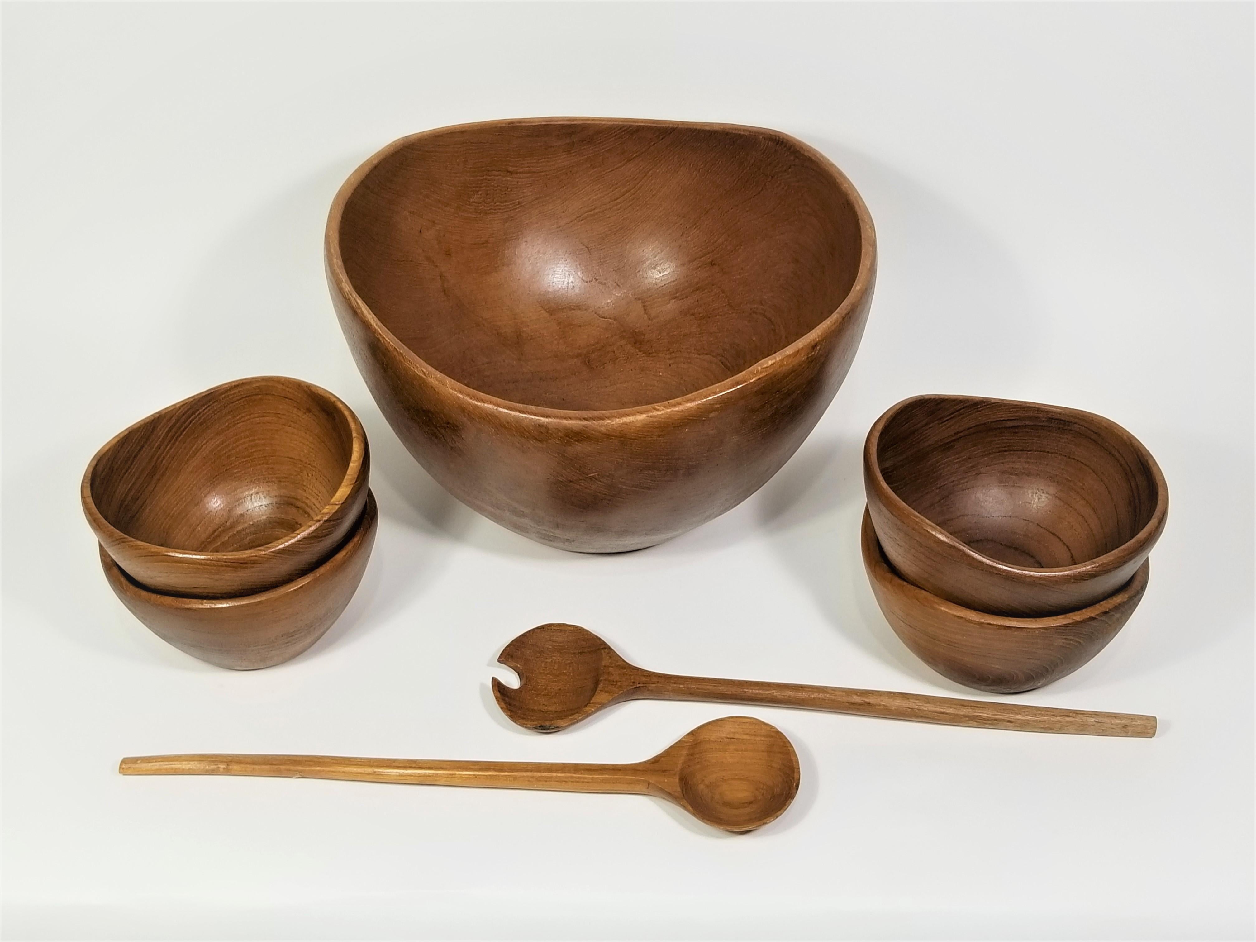 20th Century Teak Bowl Set Mid Century 1960s  For Sale