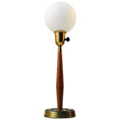 Teak, Brass and Bronze Table Lamp by Hans Bergström for ASEA, 1950s