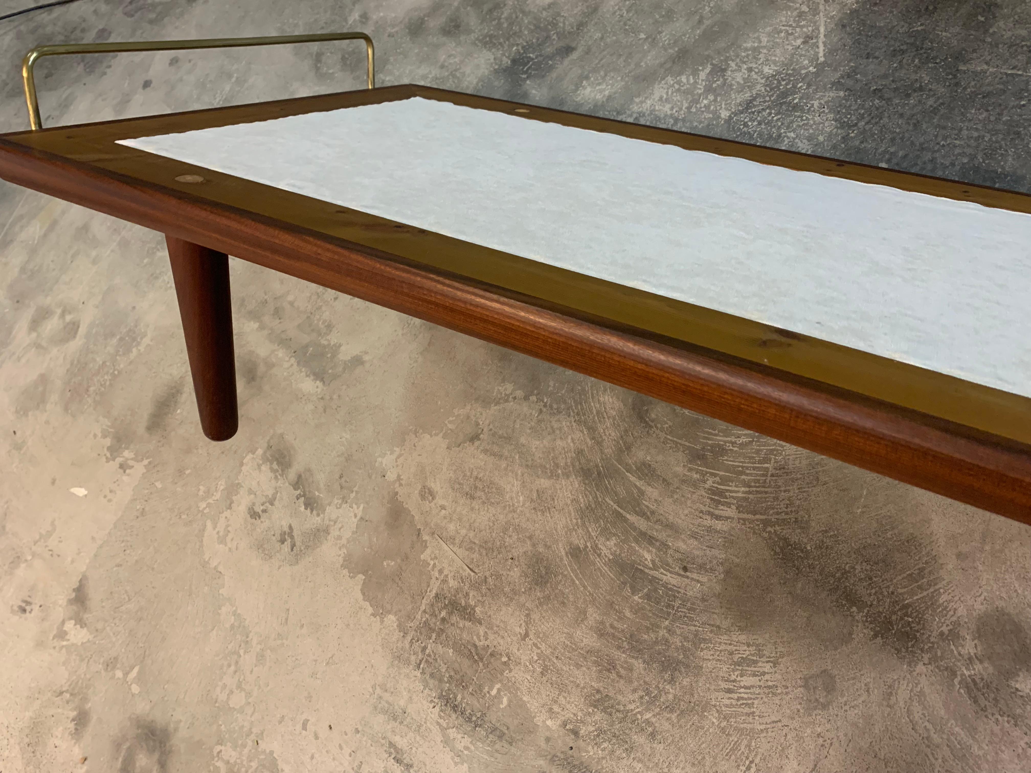 Teak & Brass Daybed Model Ge19 by Hans J. Wegner for GETAMA, Denmark 5