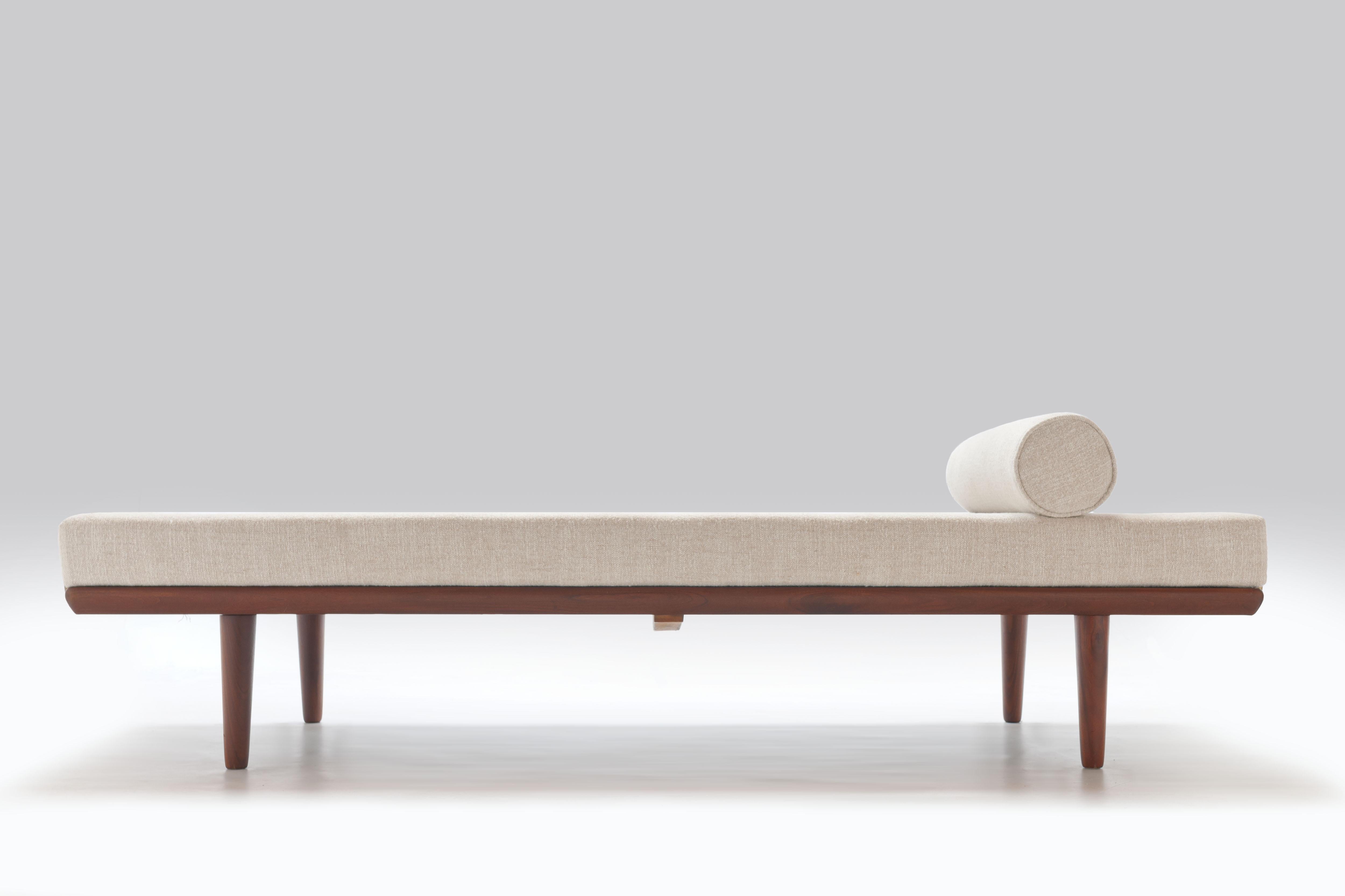 Teak & Brass Daybed Model Ge19 by Hans J. Wegner for GETAMA, Denmark 10