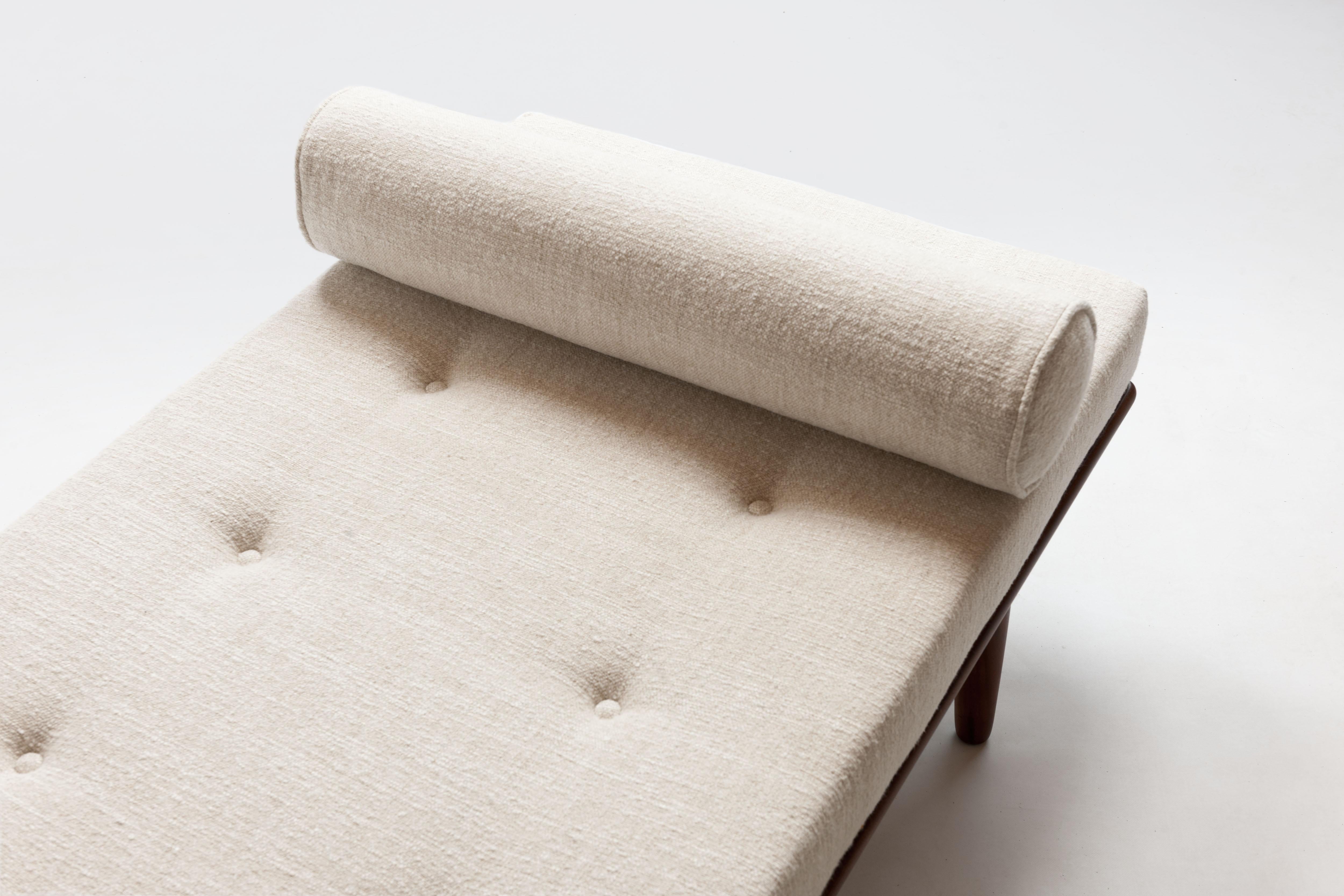 Teak & Brass Daybed Model Ge19 by Hans J. Wegner for GETAMA, Denmark 3