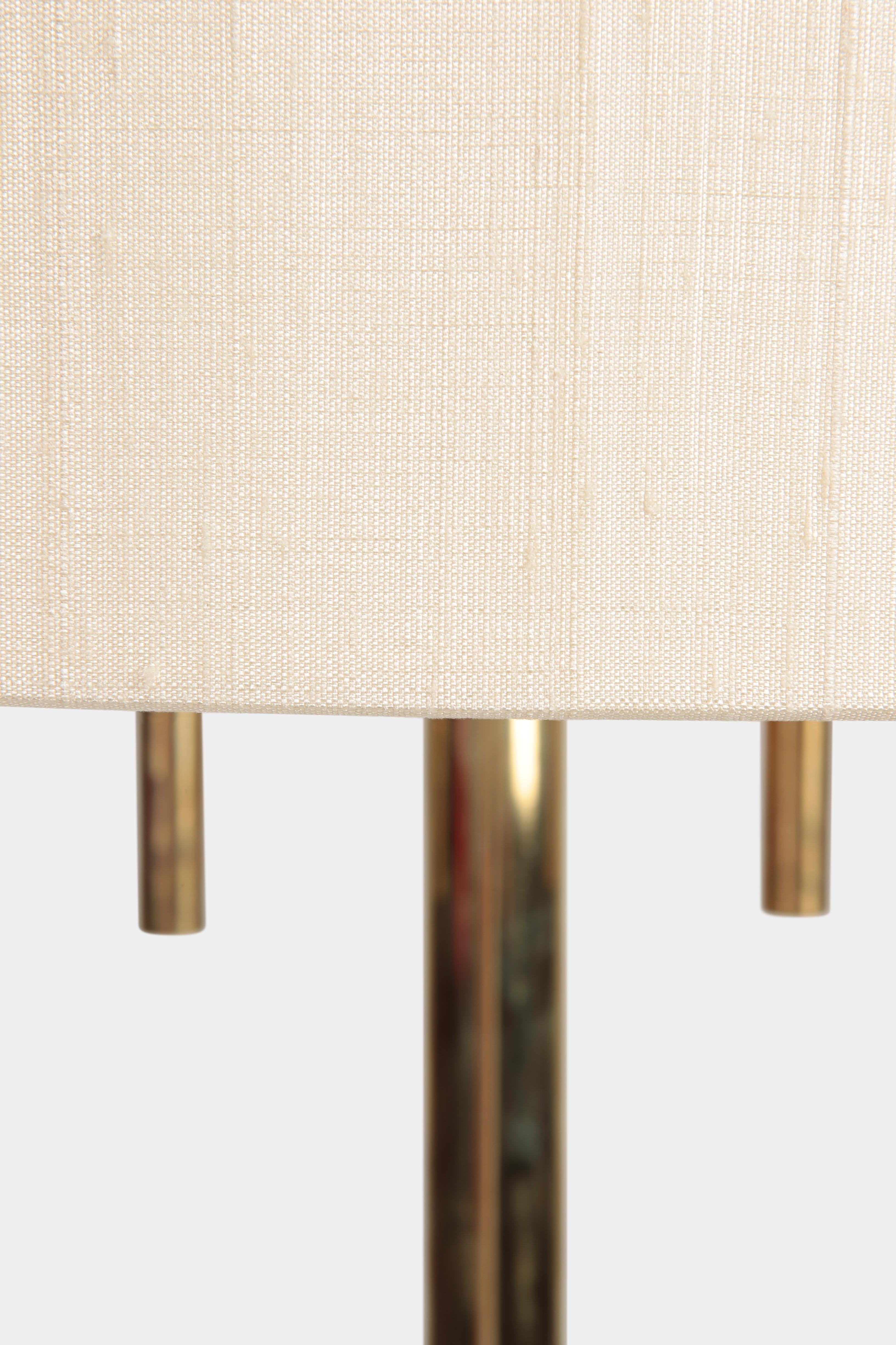 Mid-20th Century Teak Brass Floor Lamp Attributed Kalmar, 1960s For Sale