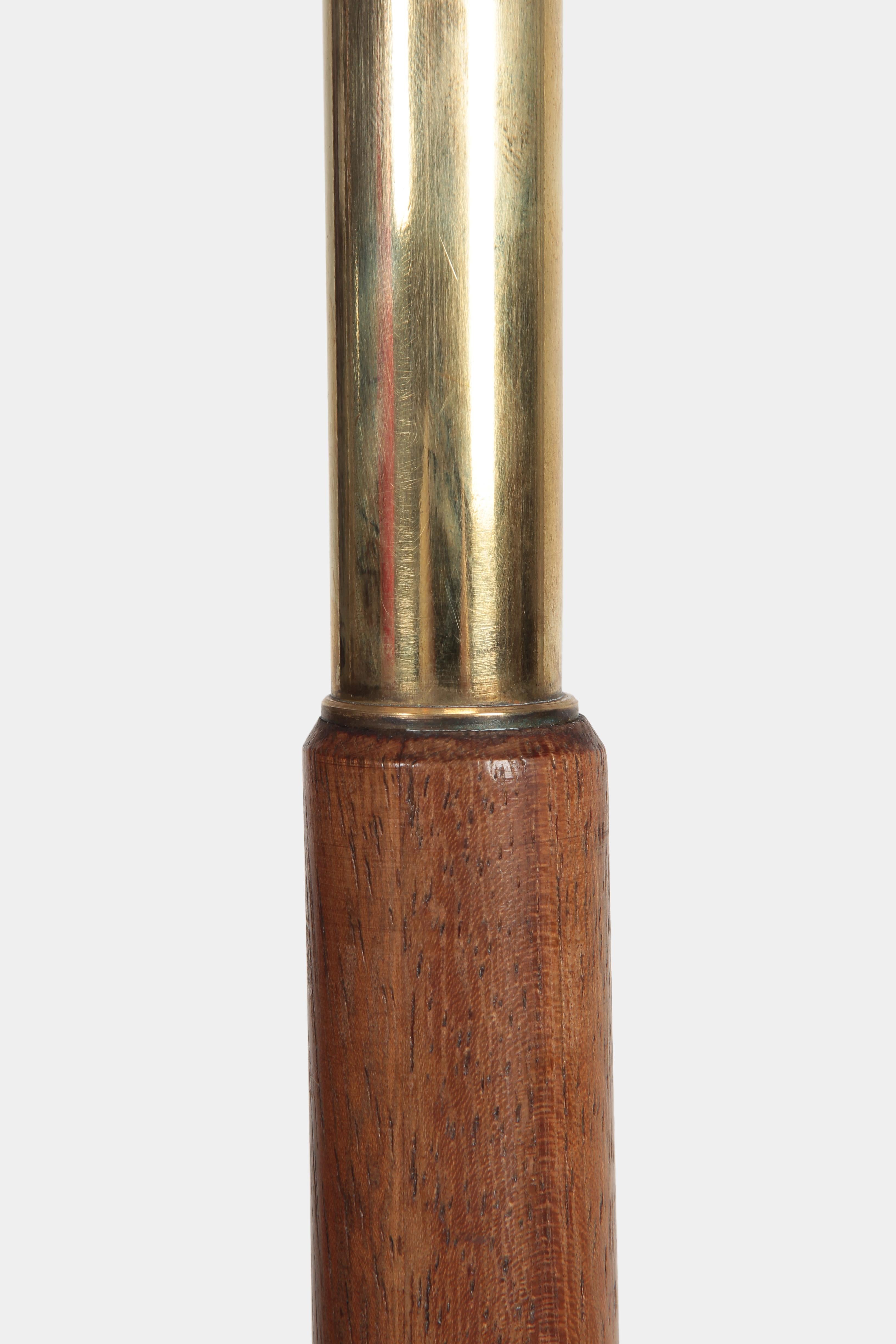 Teak Brass Floor Lamp Attributed Kalmar, 1960s For Sale 3