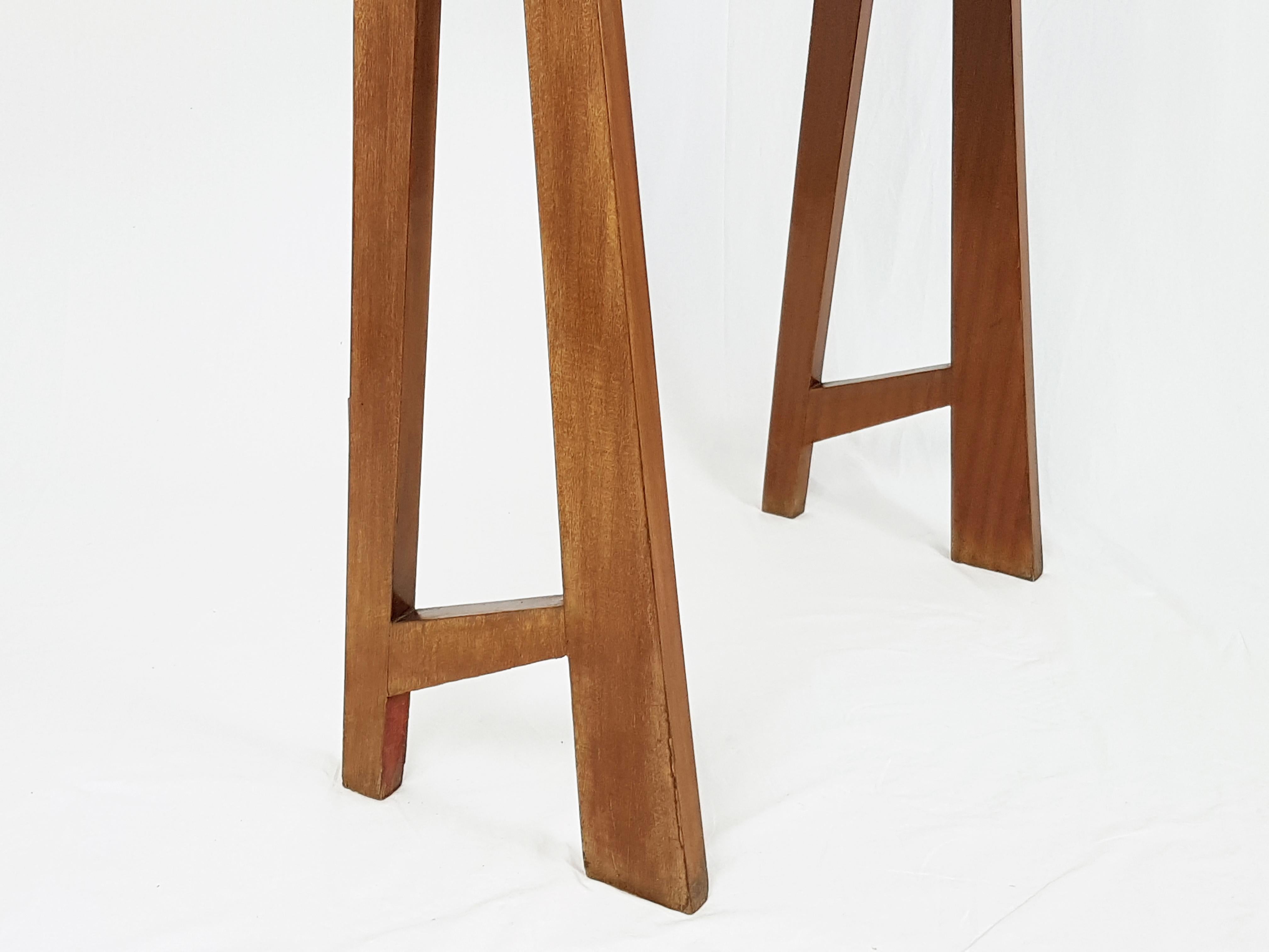 Teak and Brass Midcentury Free Standing Bookshelf Attributed to ISA For Sale 4