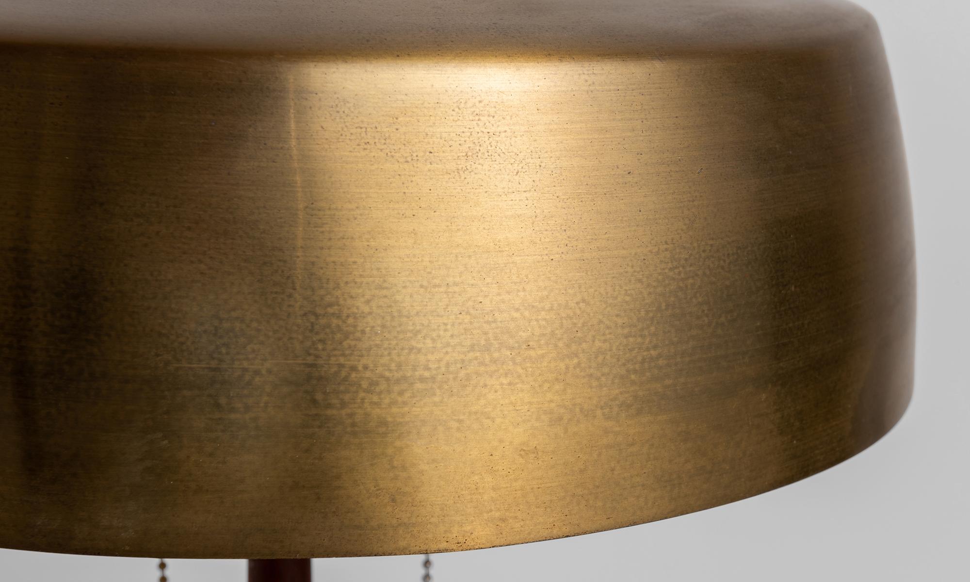 Danish Teak and Brass Table Lamp by Holm Sorenson