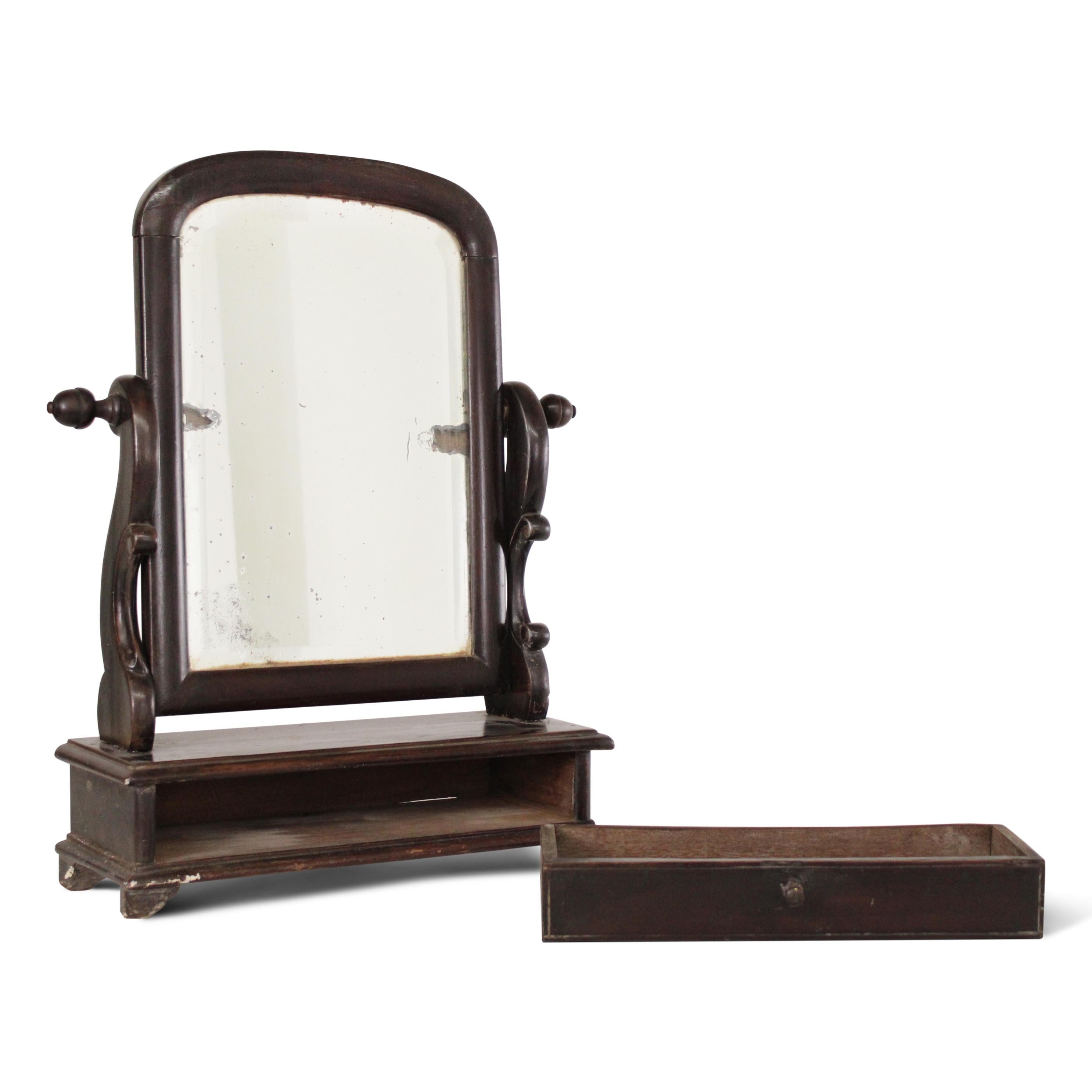 British Colonial 19th Century Indian Tabletop Vanity Mirror For Sale
