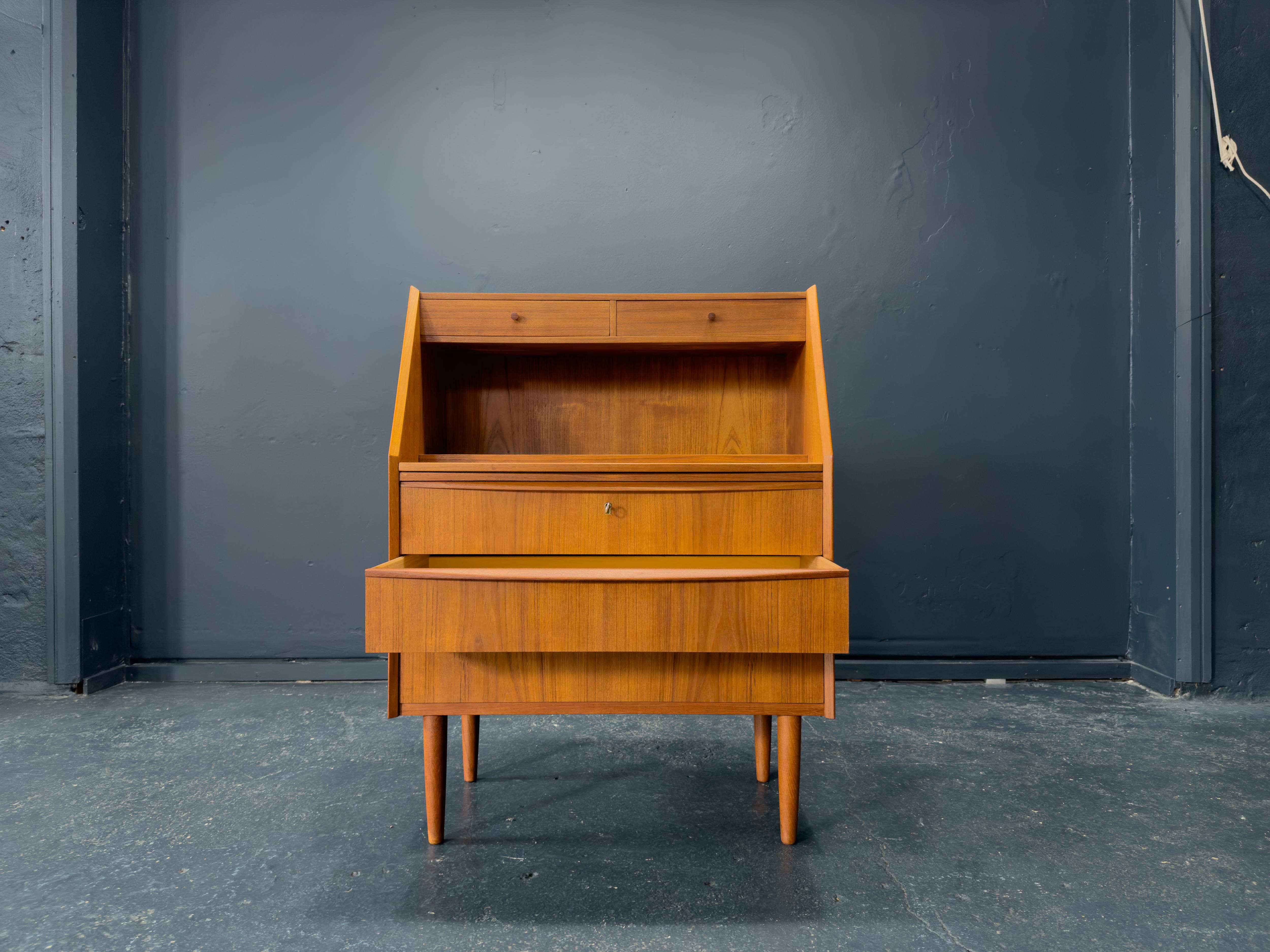 Danish Teak Bureau with Writing Desk