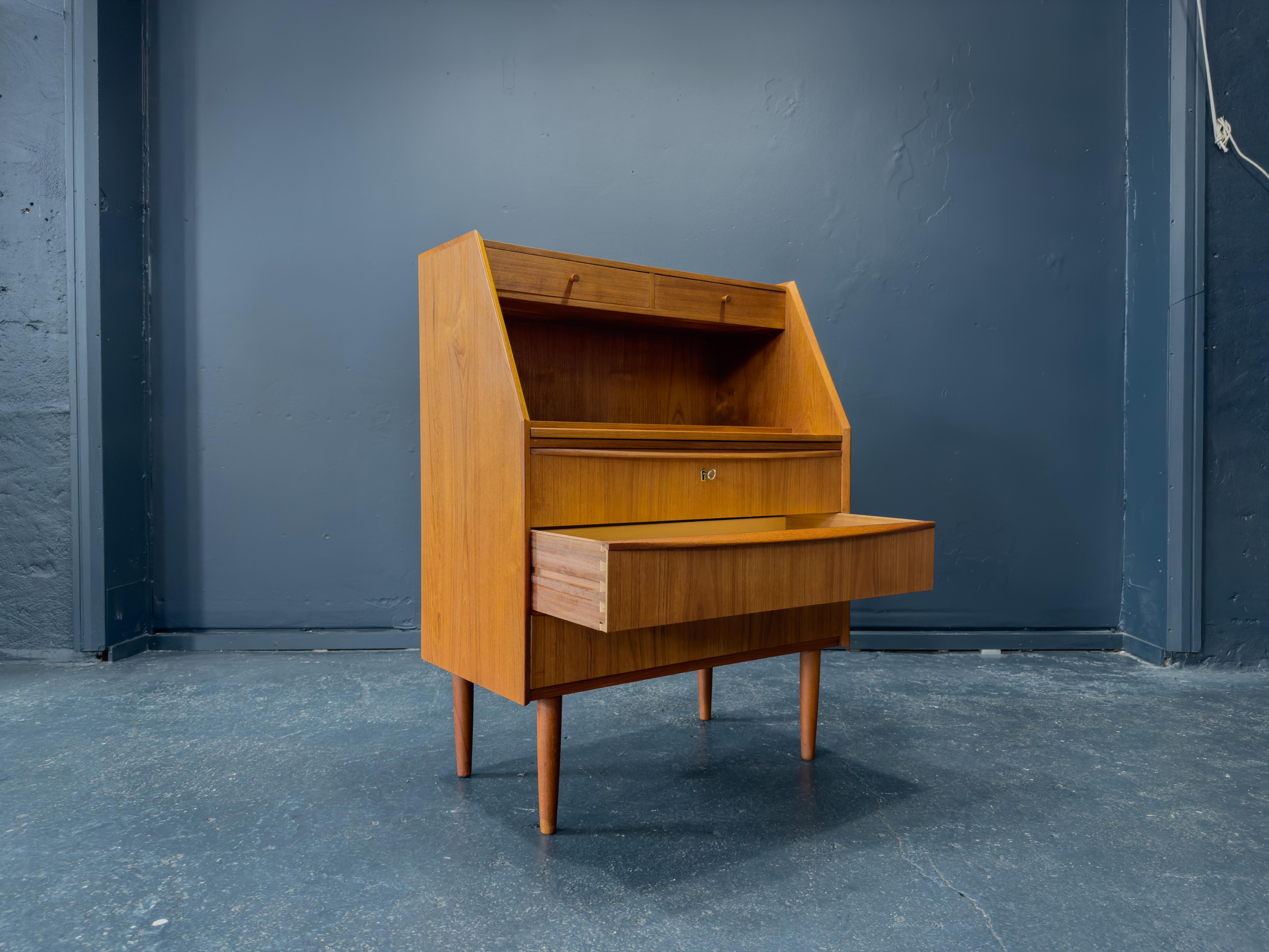 Teak Bureau with Writing Desk 1