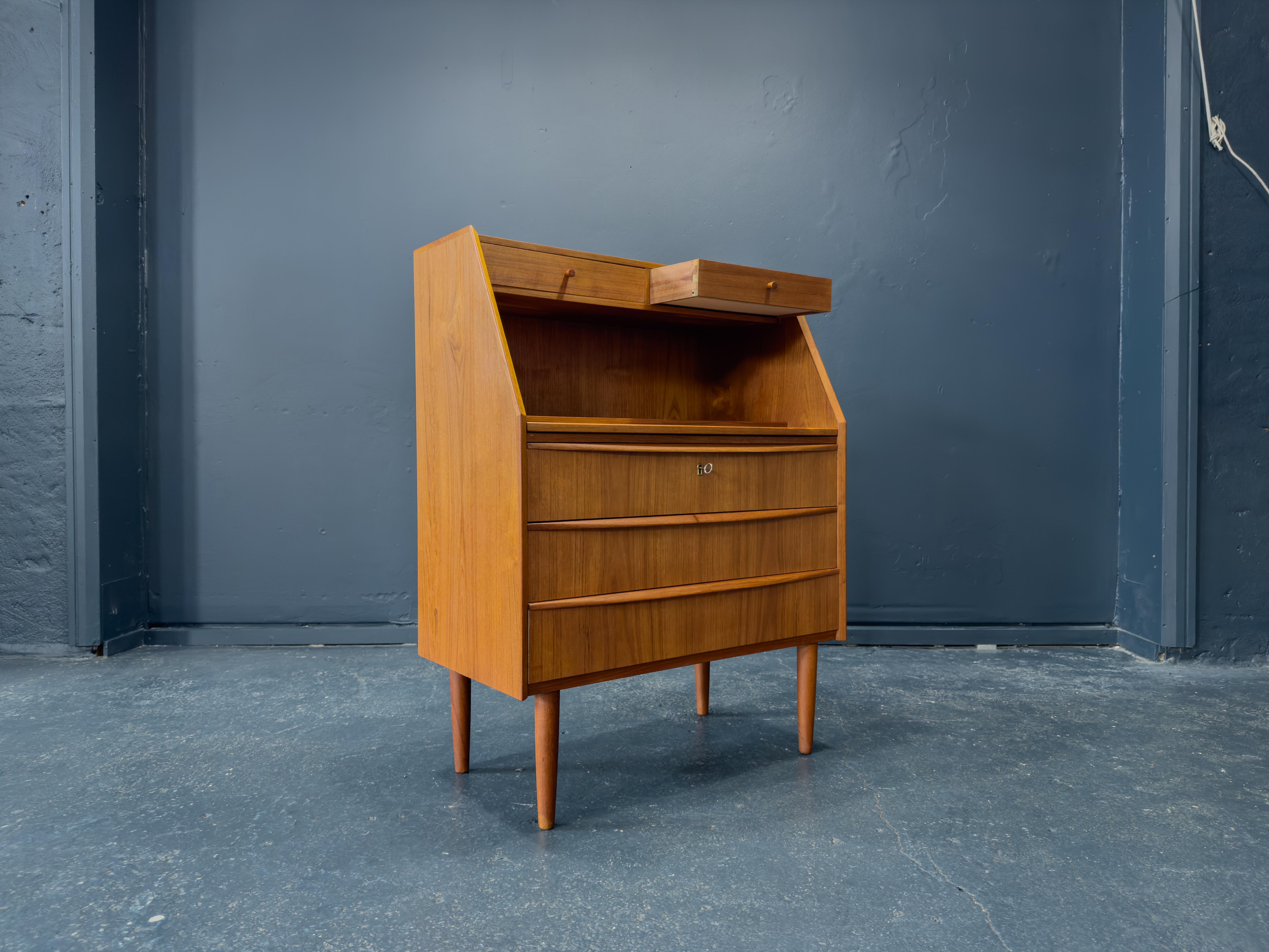 Teak Bureau with Writing Desk 2