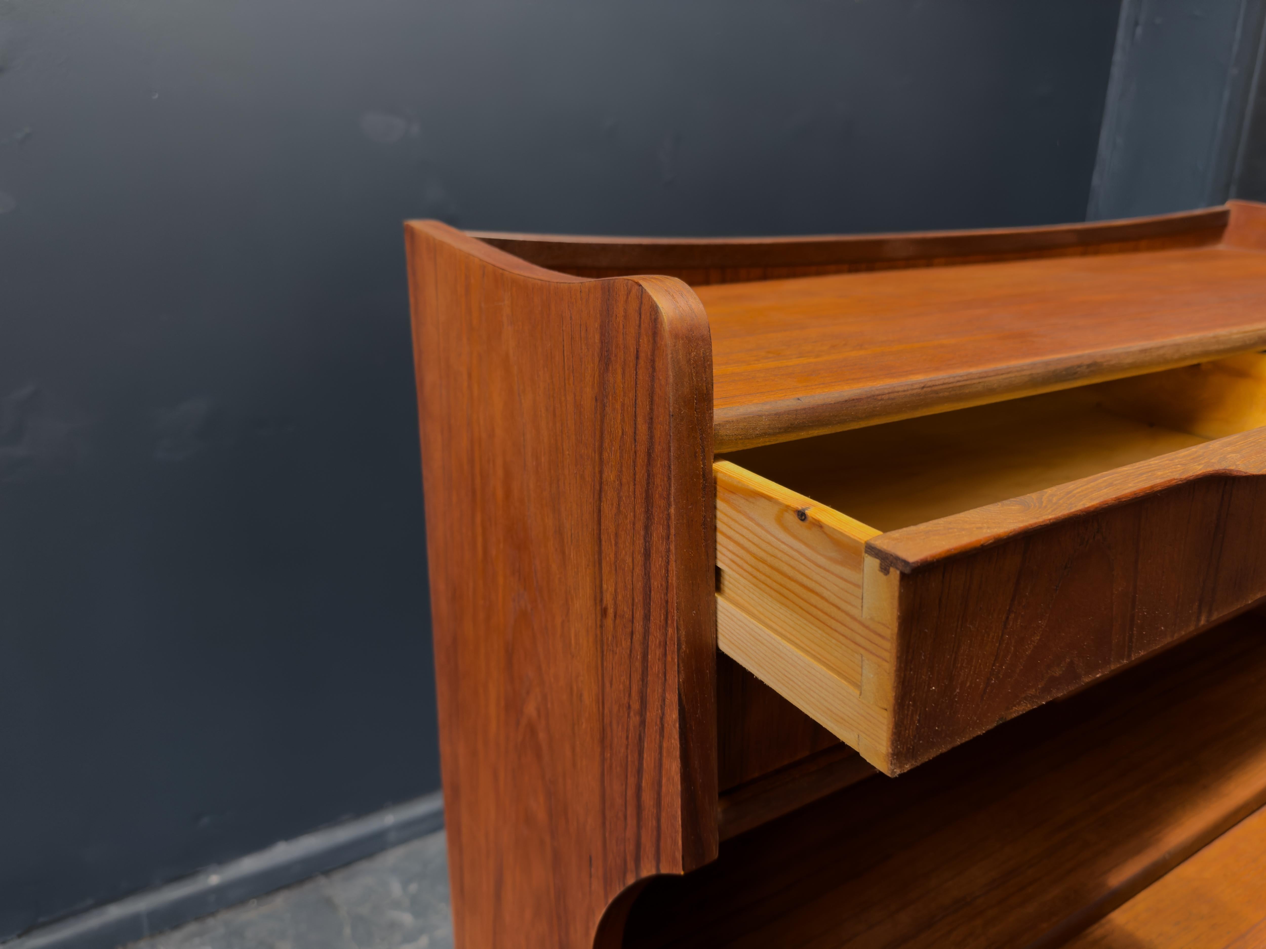 Teak Bureau with Writing Desk For Sale 3