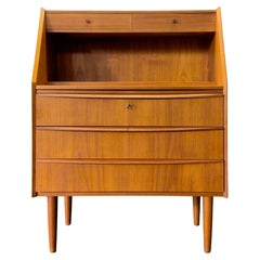 Vintage Teak Bureau with Writing Desk