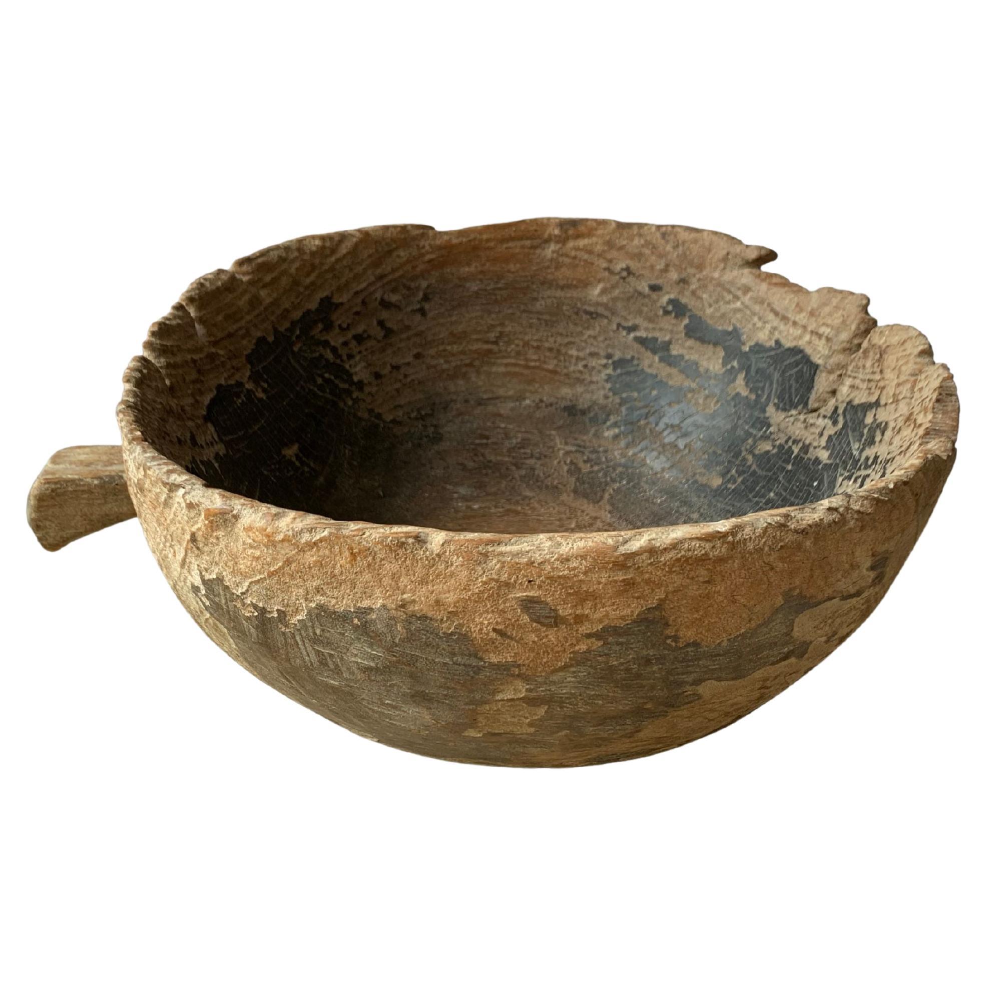 Teak Burl Wood Bowl from Java, Indonesia, Late 19th Century For Sale