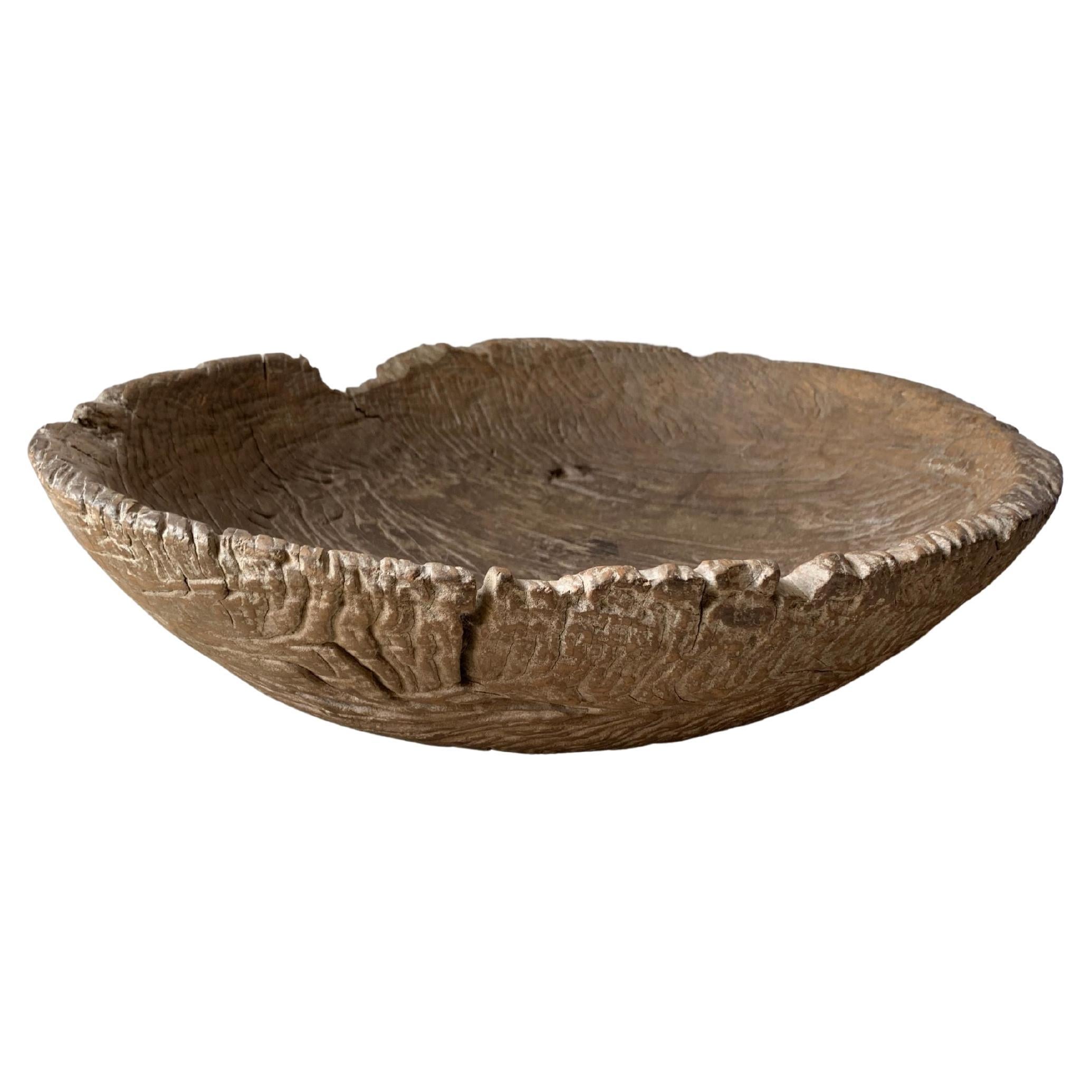 Teak Burl Wood Bowl from Java, Indonesia, Late 19th Century