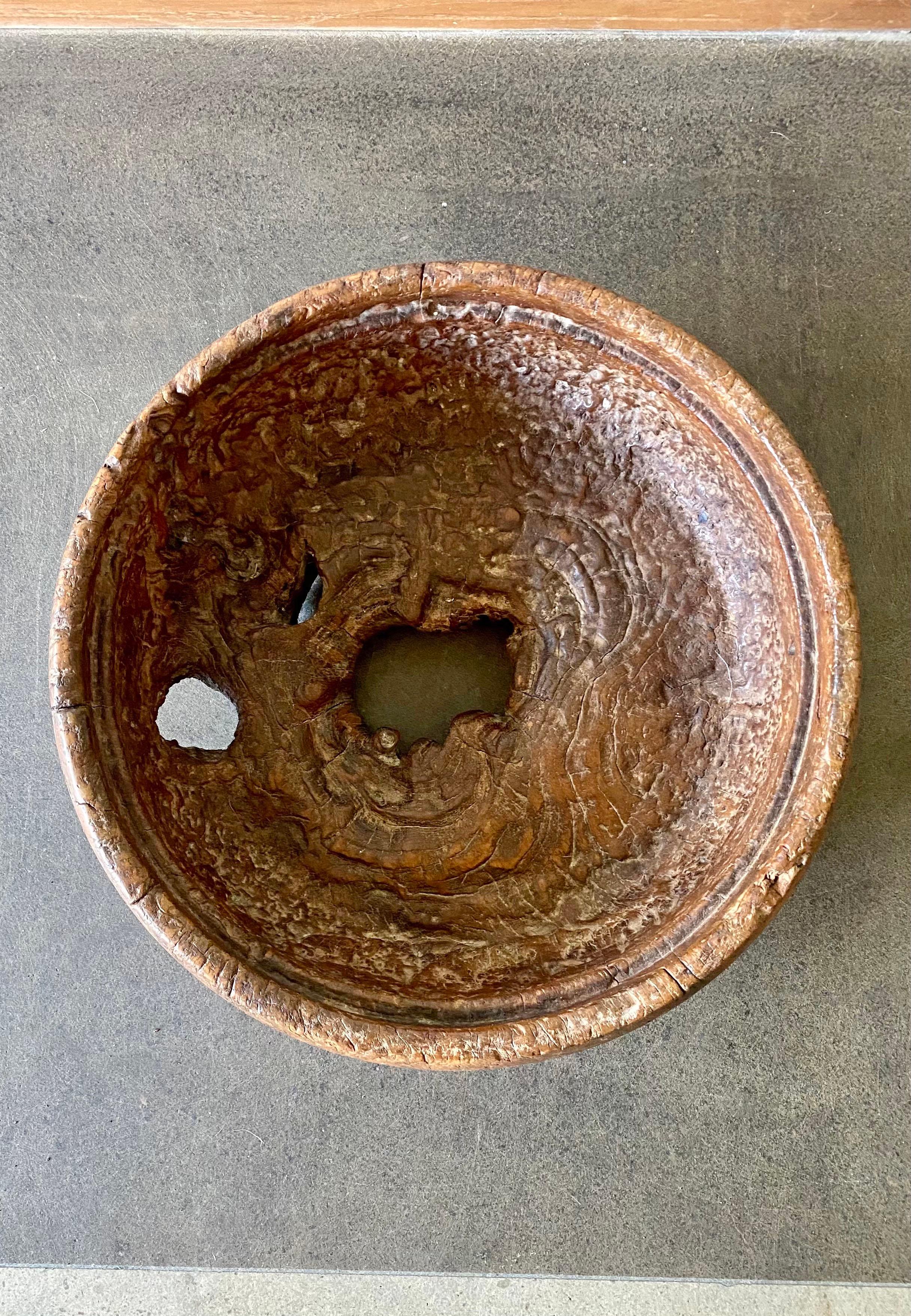 Indonesian Teak Burl Wood Bowl from Java, Indonesia, Late 20th Century For Sale