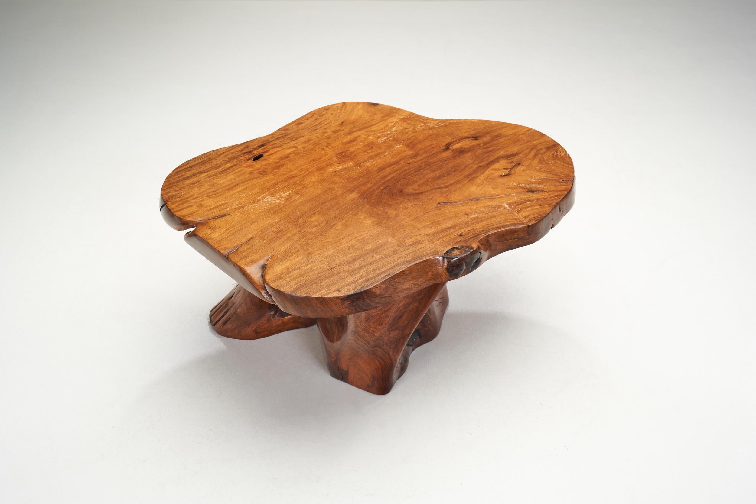 Teak Burl Wood Coffee Table, Europe 1970s 1