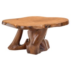 Table basse en ronce de teck, Europe, années 1970