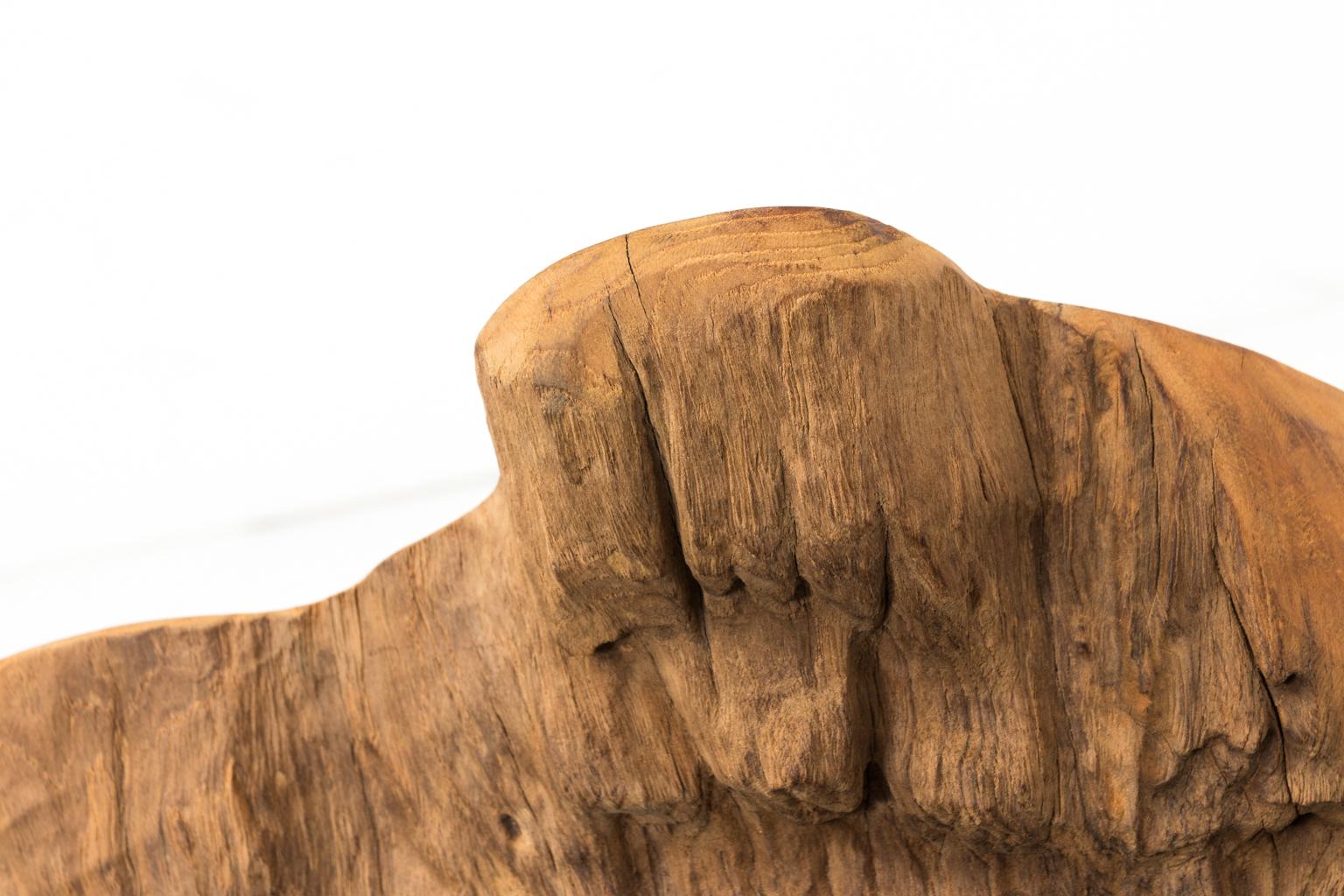 Sculpture en bois de ronce de teck 8
