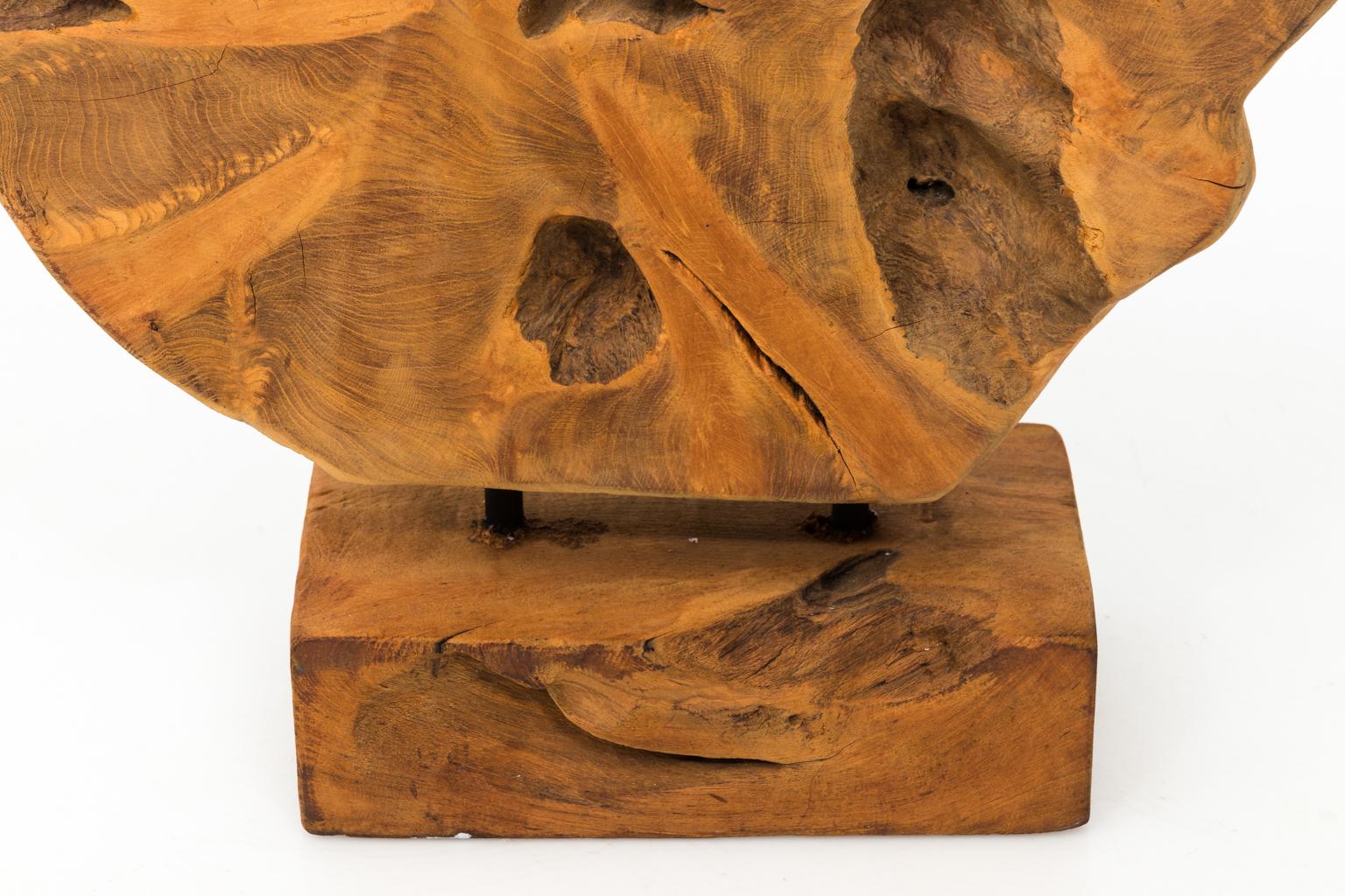 Teak Burl Wood Sculpture  In Good Condition In Stamford, CT