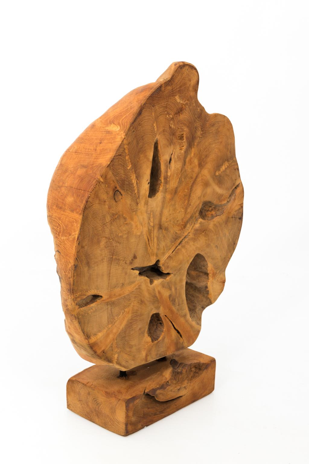 Sculpture en bois de ronce de teck 3