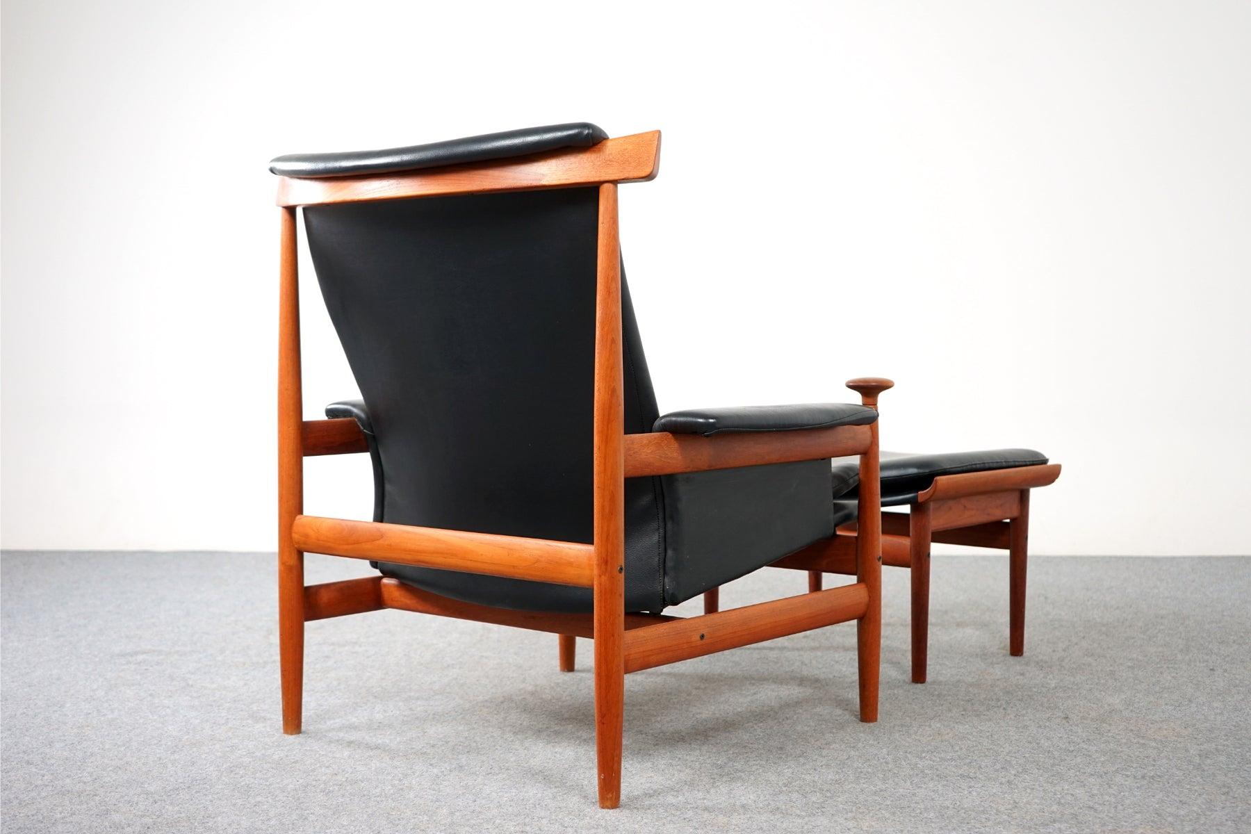 Teak Bwana Chair + Footstool by Finn Juhl for France & Son Model 152 For Sale 1