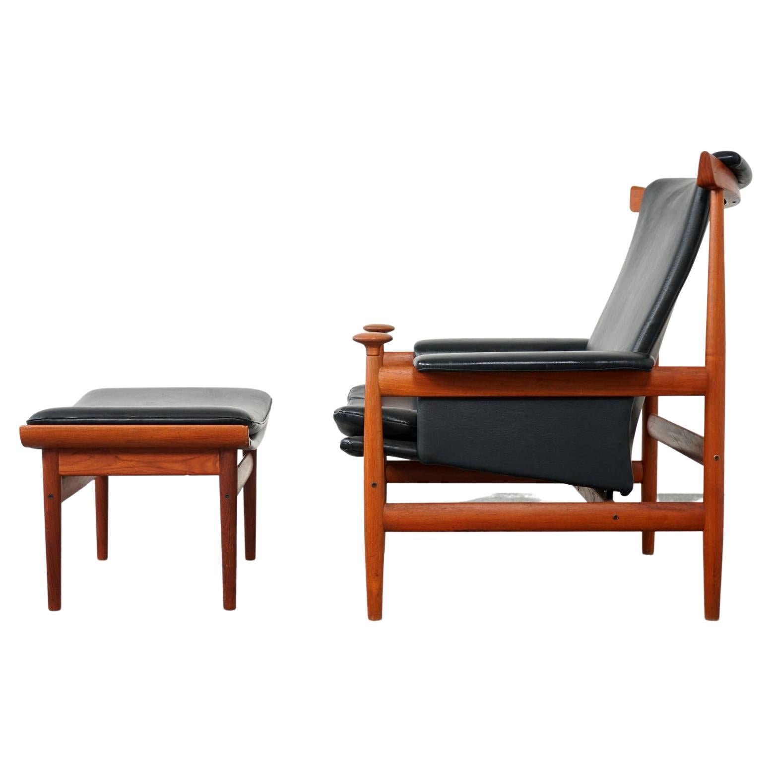 Teak Bwana Chair + Footstool by Finn Juhl for France & Son Model 152