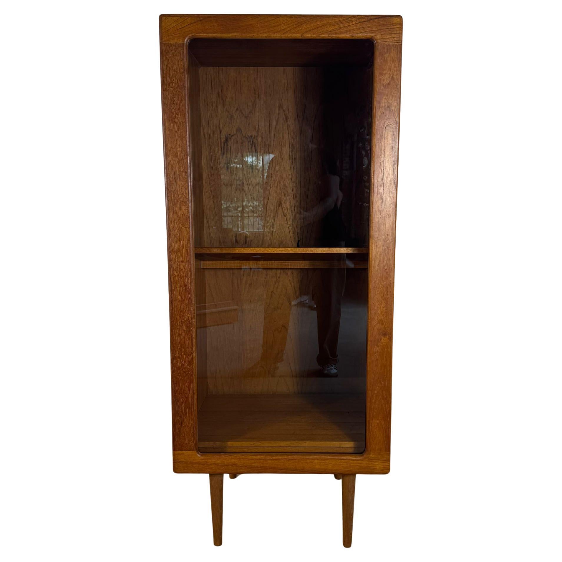 Teak cabinet with glass door, Denmark 1960s