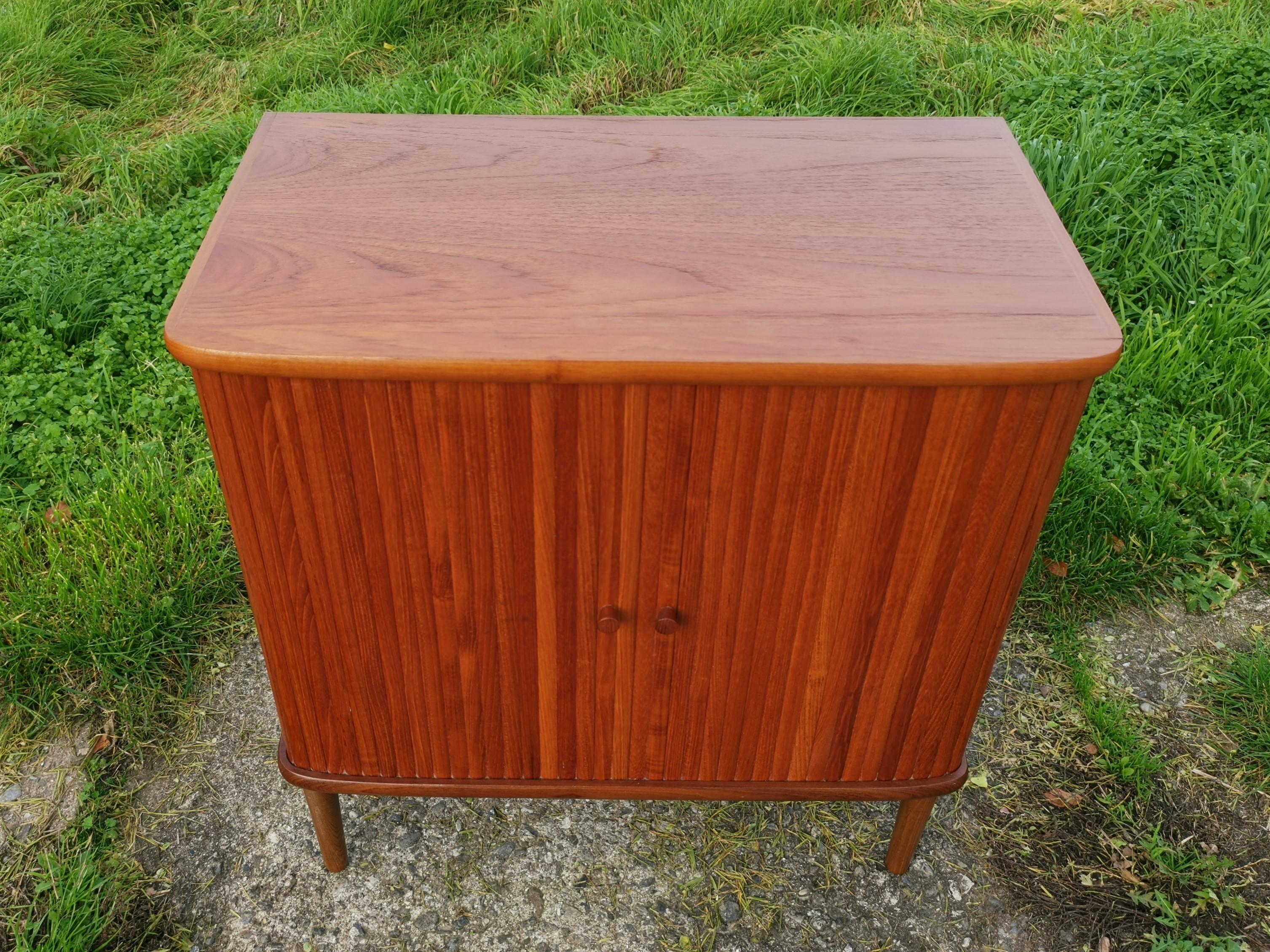 Mid-Century Modern Teak Cabinet with Tambour Doors from the 50ies