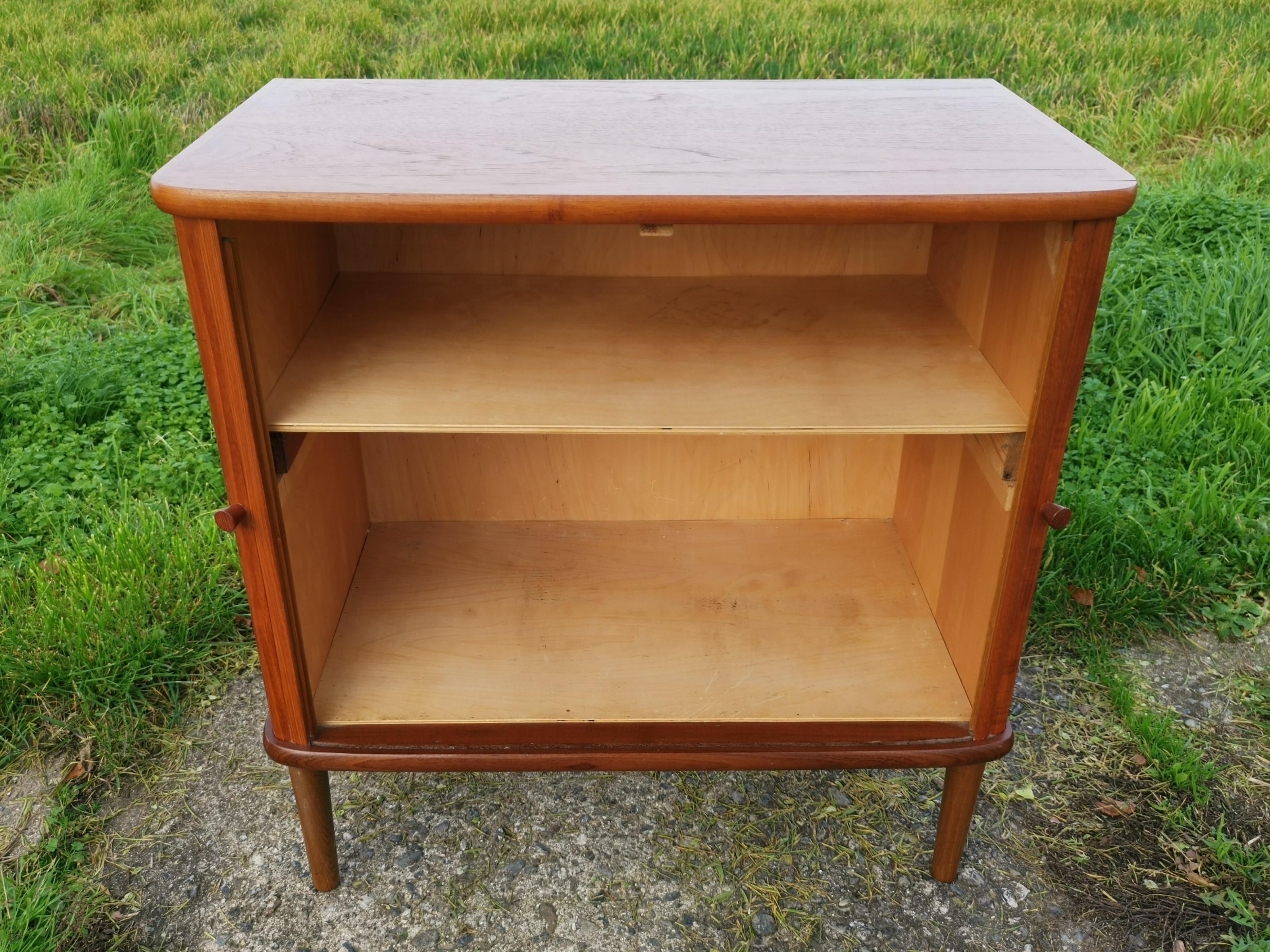 Mid-20th Century Teak Cabinet with Tambour Doors from the 50ies