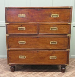 Teak Campaign Chest, 2 Piece Secretaire   This is a delightful piece
