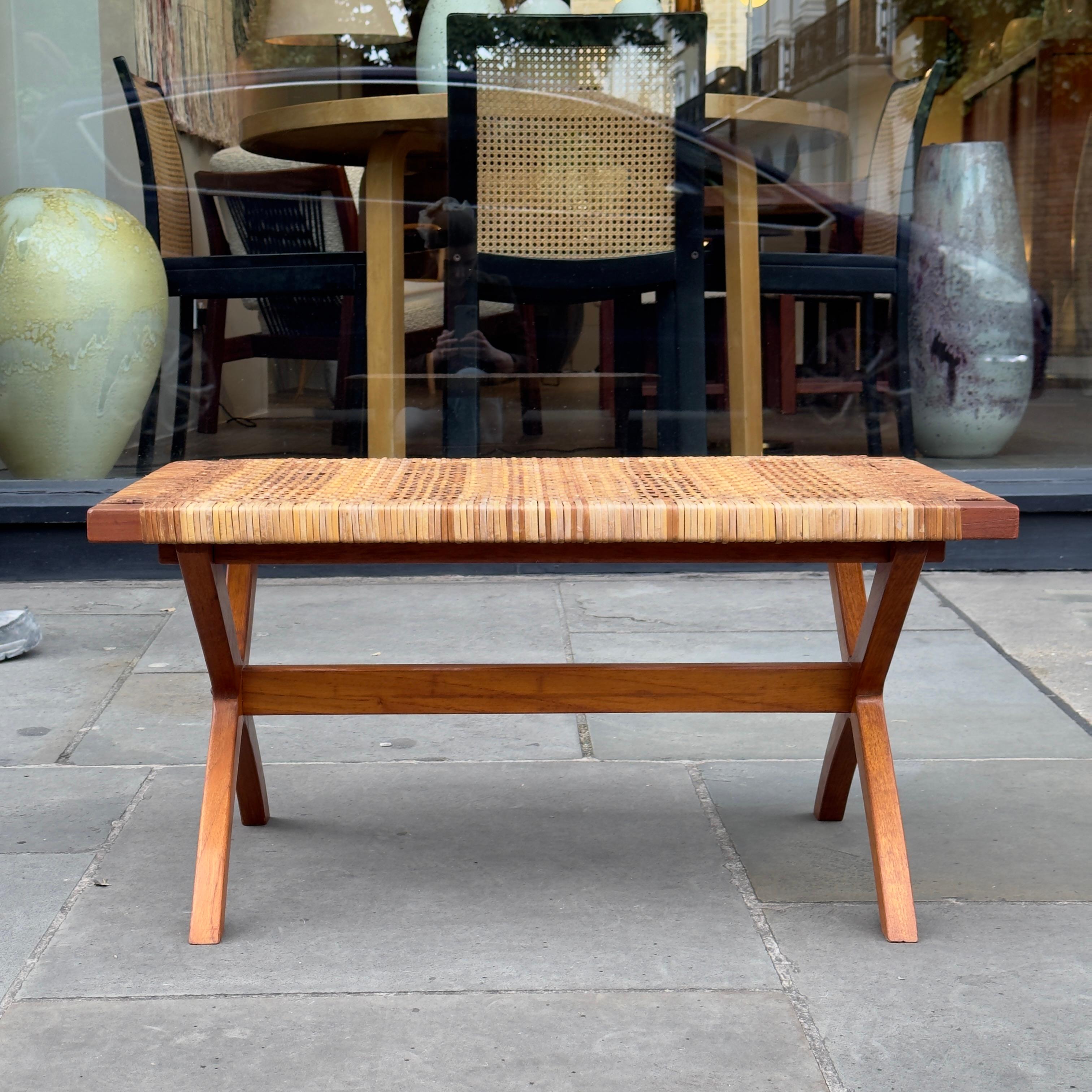 Teak & Cane Bench Denmark 1