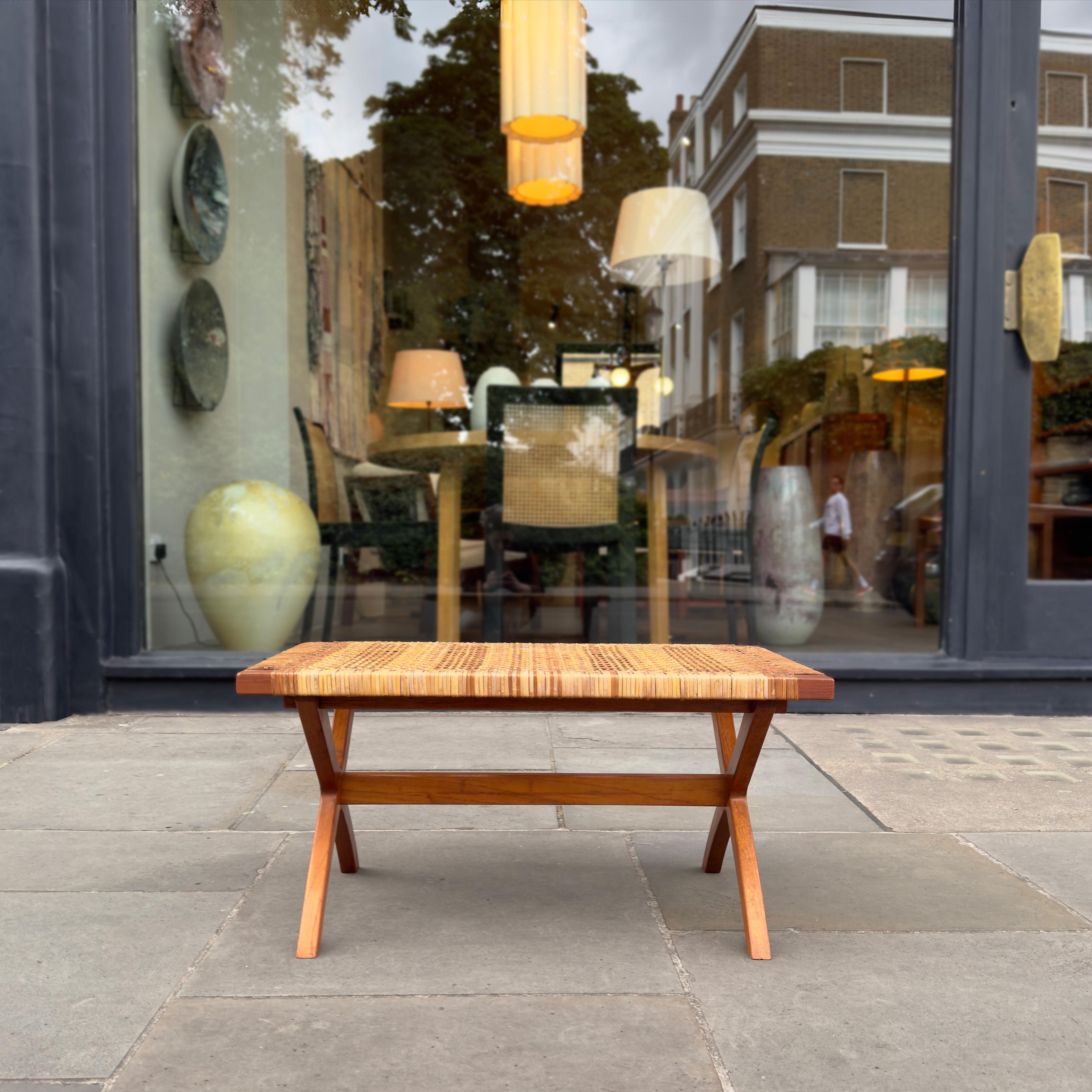 Teak & Cane Bench Denmark 4