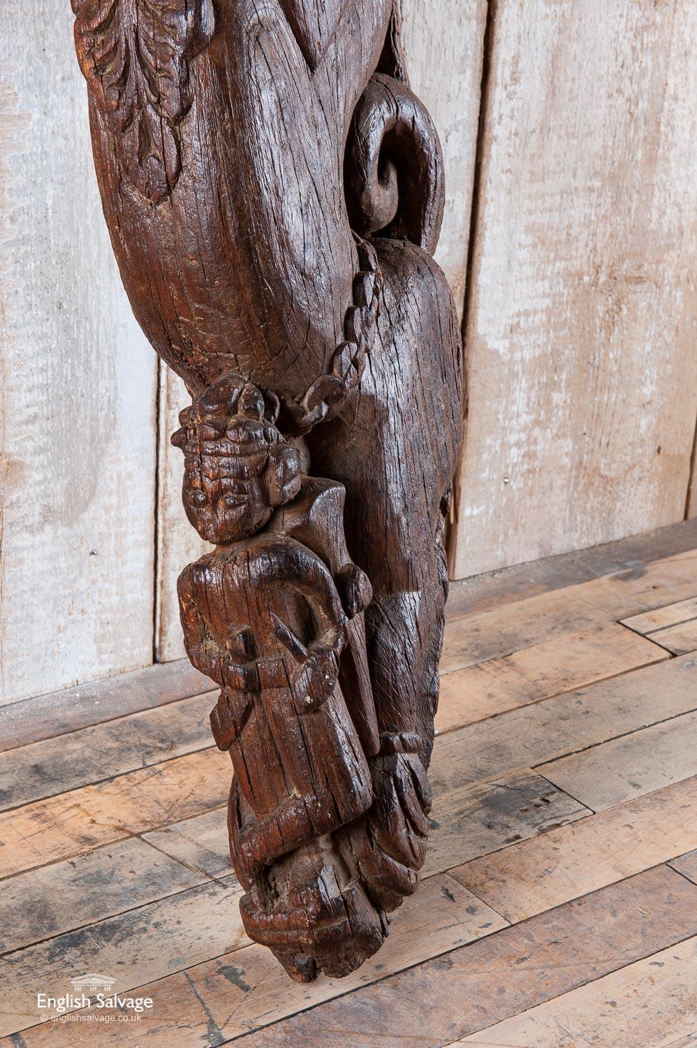 Teak Carved Lion Bracket or Corbel, 20th Century In Good Condition For Sale In London, GB