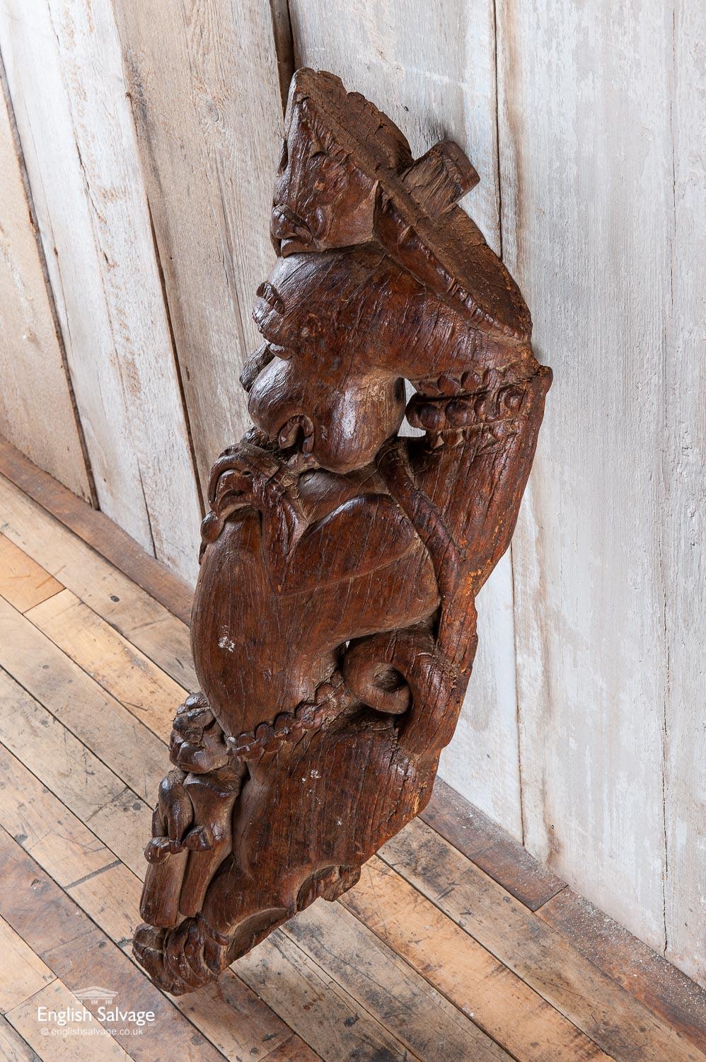 Teak Carved Lion Bracket or Corbel, 20th Century For Sale 1