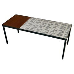 Teak & Ceramic Coffee Table by Roger Capron, France, c. 1960