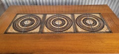 Teak & Ceramic Tile Danish Modern Expanding Dining Table